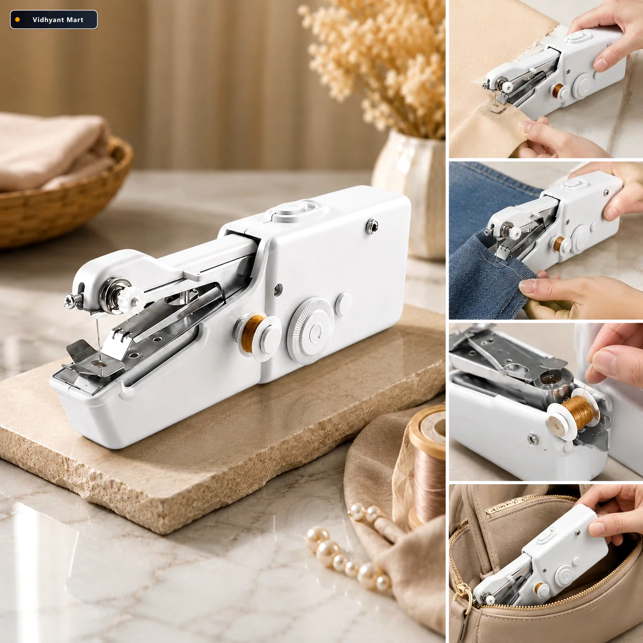 Vidhyant Mart Mini Electric Sewing Machine Portable Cordless Deo 1