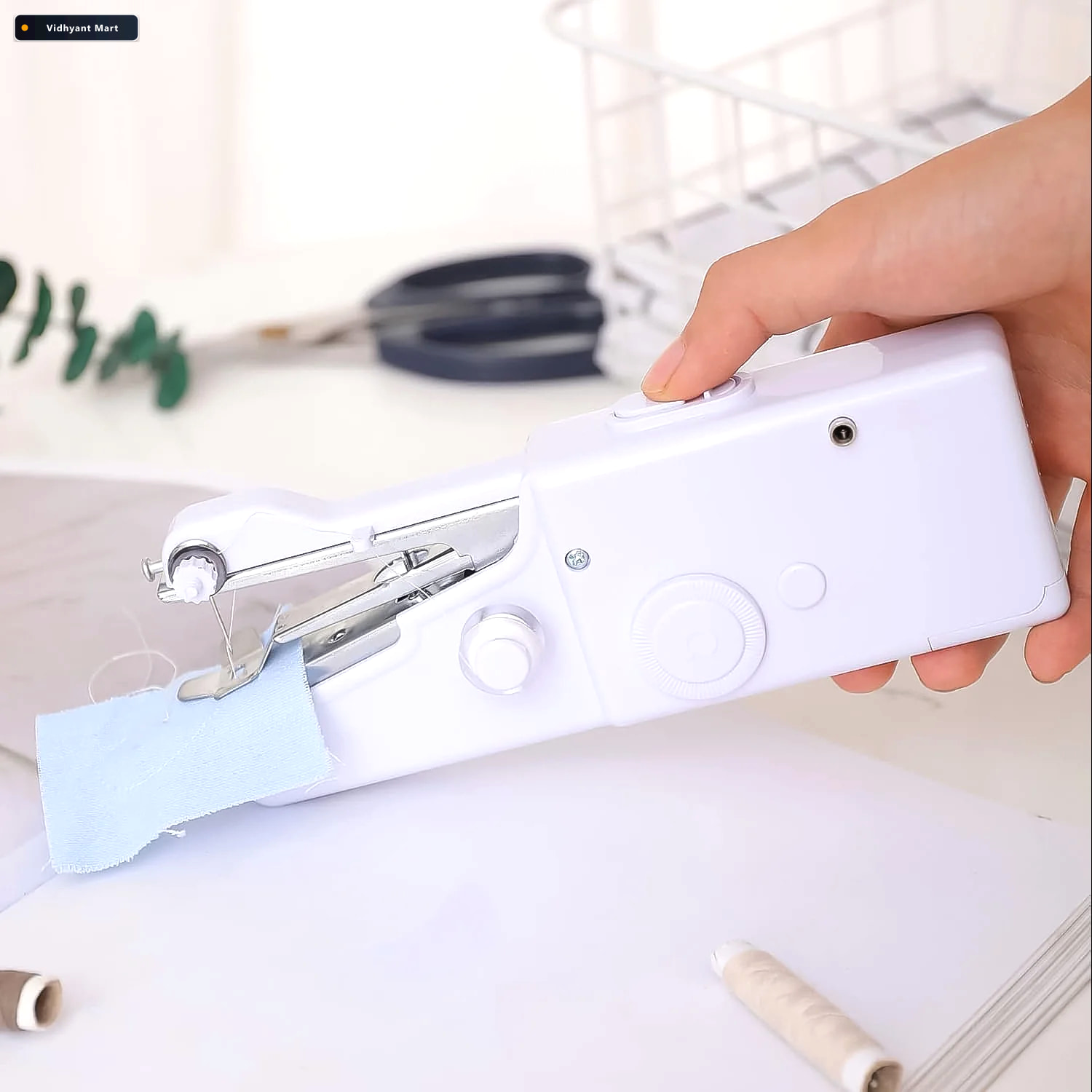 Vidhyant Mart Mini Electric Sewing Machine Portable Cordless Deo 4