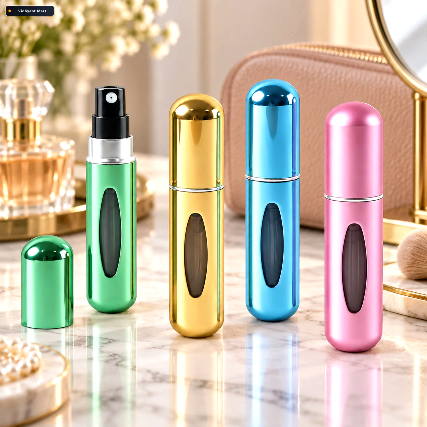 Vidhyant Mart Mini Empty Refillable Perfume Spray Bottles With R 1