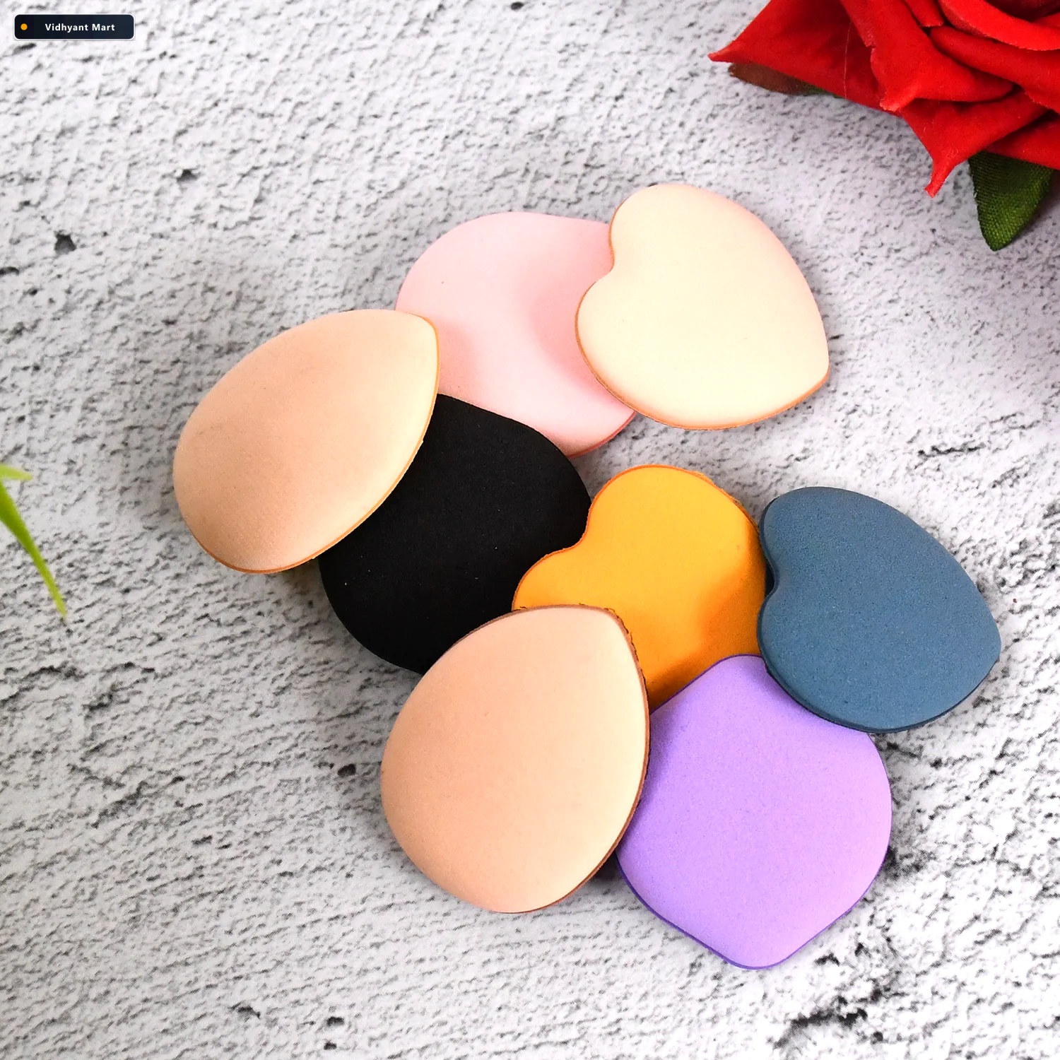 Vidhyant Mart Mini Finger Powder Puff Soft Makeup Sponges 8 Pcs 2