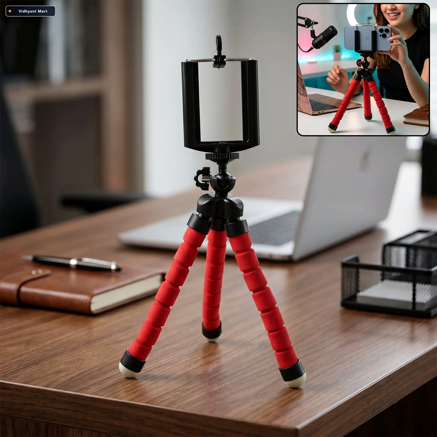 Vidhyant Mart Mini Flexible Tripod Portable Phone Stand Content 1