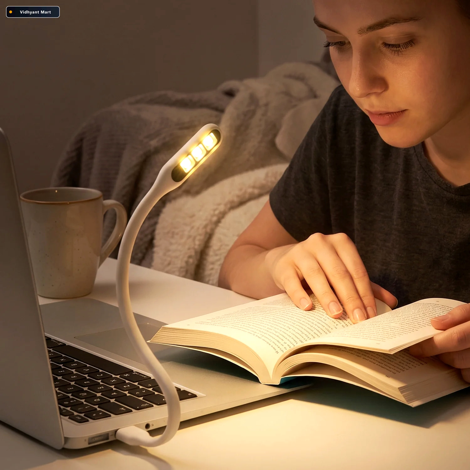 Vidhyant Mart Mini Flexible Usb Led Light Gooseneck Reading Lamp 3