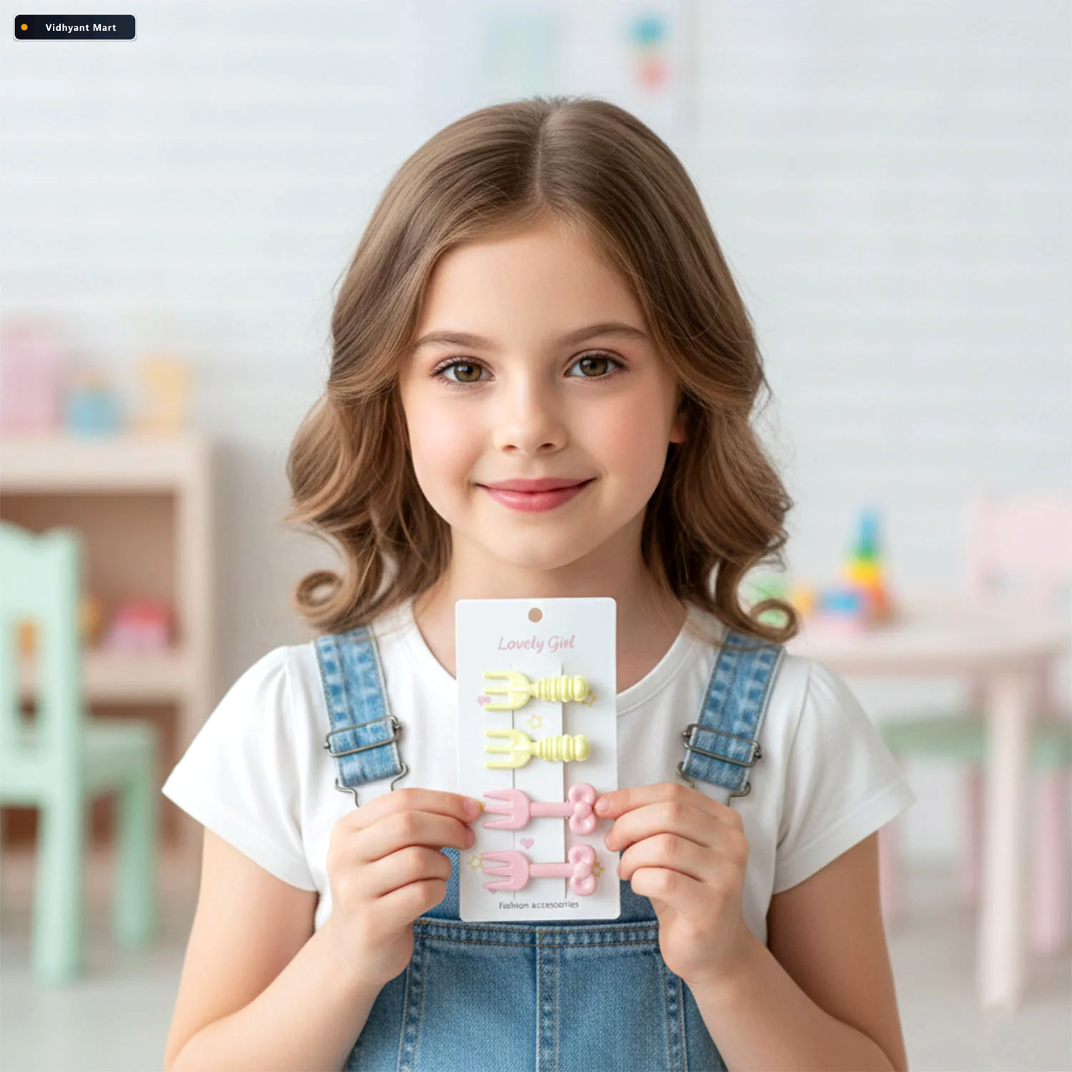 Vidhyant Mart Mini Fork Hair Clips Pastel Set Of 4 For Girls Wom 2