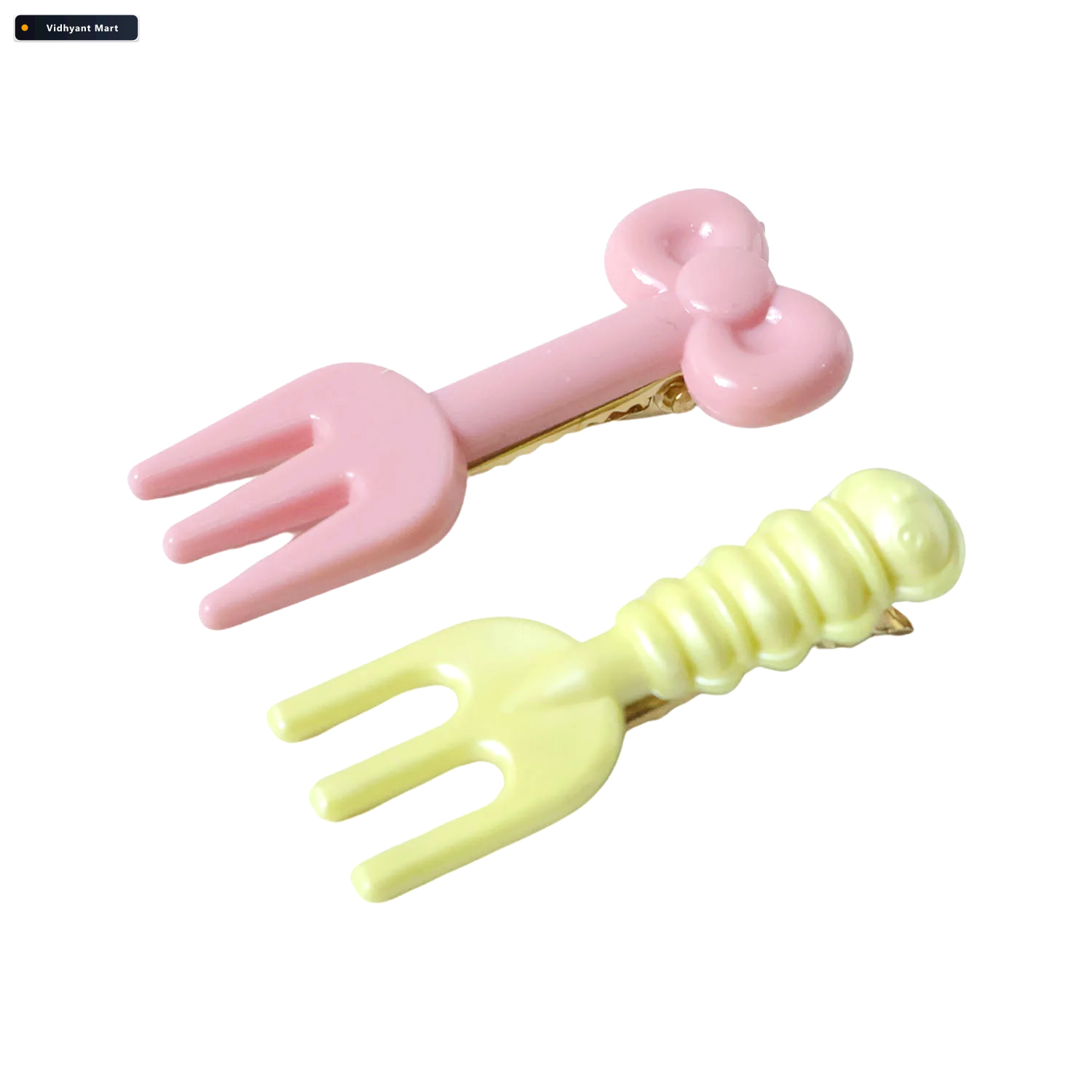Vidhyant Mart Mini Fork Hair Clips Pastel Set Of 4 For Girls Wom 3