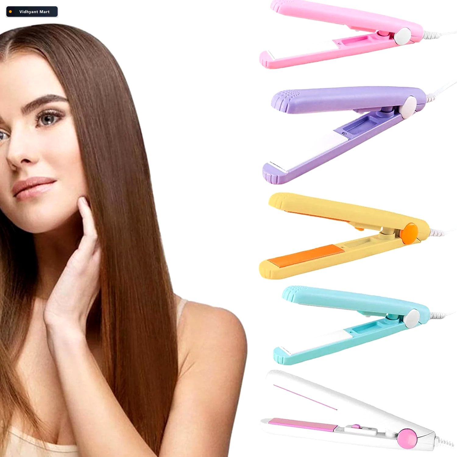 Vidhyant Mart Mini Hair Styler Ceramic Straightener Curler Velve 3