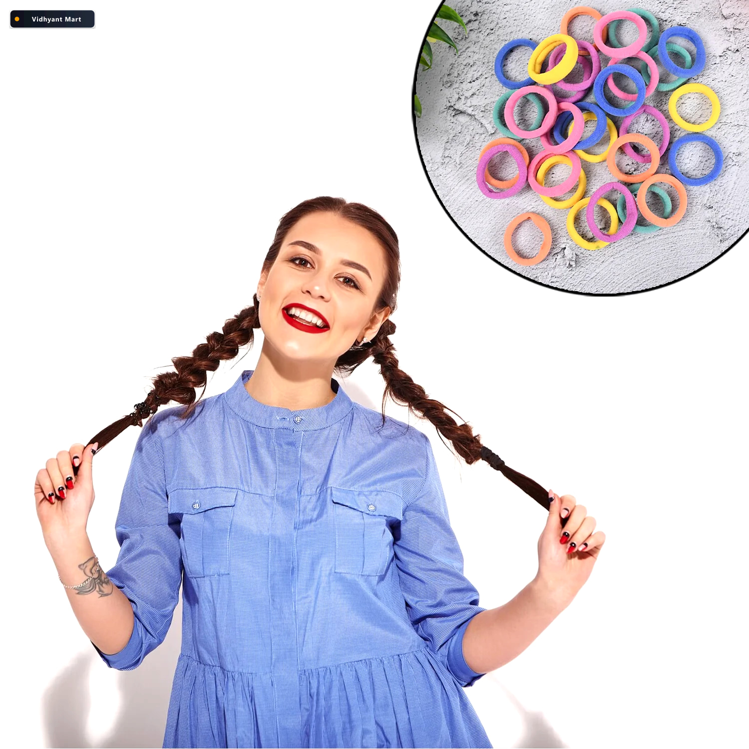Vidhyant Mart Mini Hair Ties Colourful 30 Pcs Set For Kids Calm 4