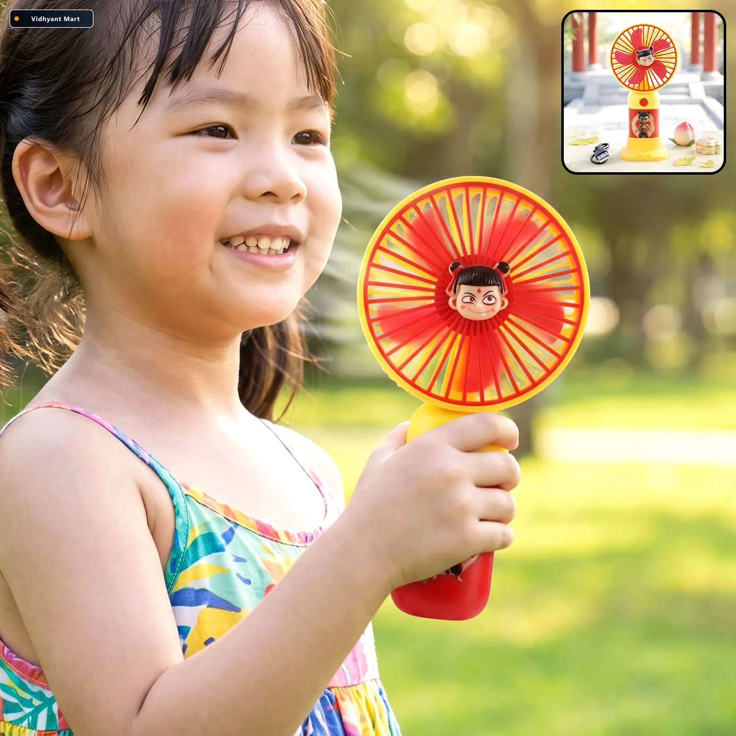 Vidhyant Mart Mini Handheld Fan With Desktop Stand Usb Charging 1