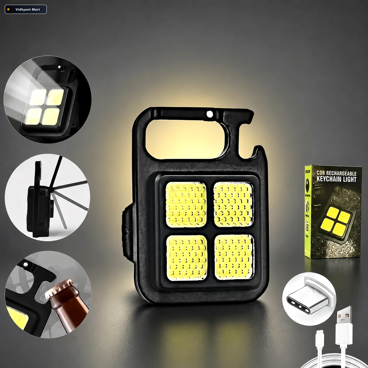 Vidhyant Mart Mini Led Keychain Light 3 Modes Bottle Opener 1