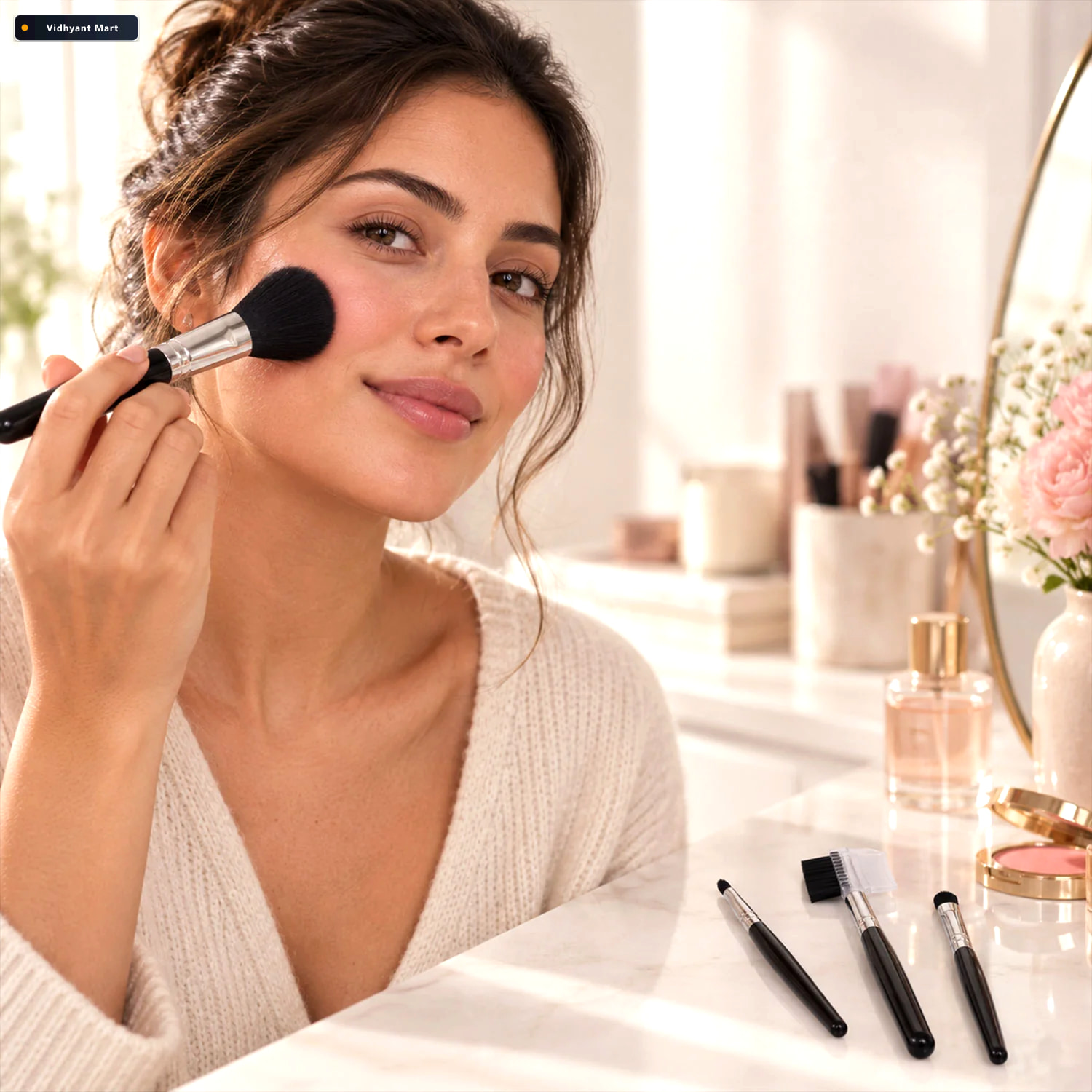 Vidhyant Mart Mini Makeup Brush Set For Face Eye Brow And Lip Ma 2