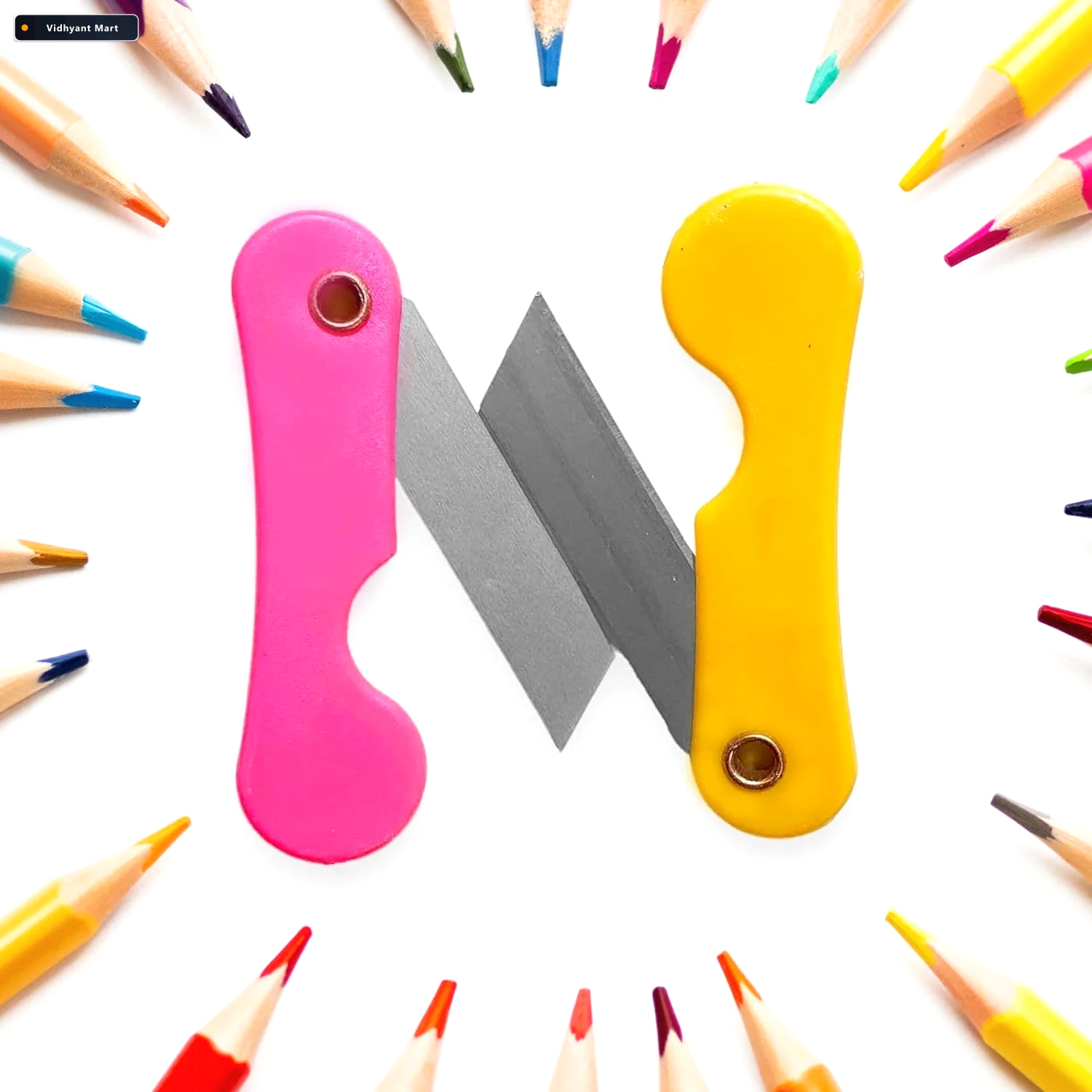 Vidhyant Mart Mini Paper Cutter Knife Multicolour 12 Pack Cutnov 2