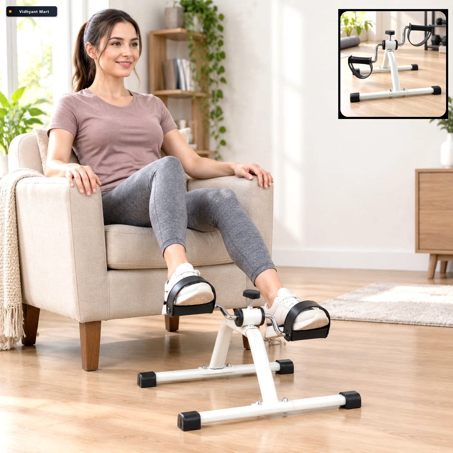 Vidhyant Mart Mini Pedal Exerciser Cycle With Adjustable Resista 1