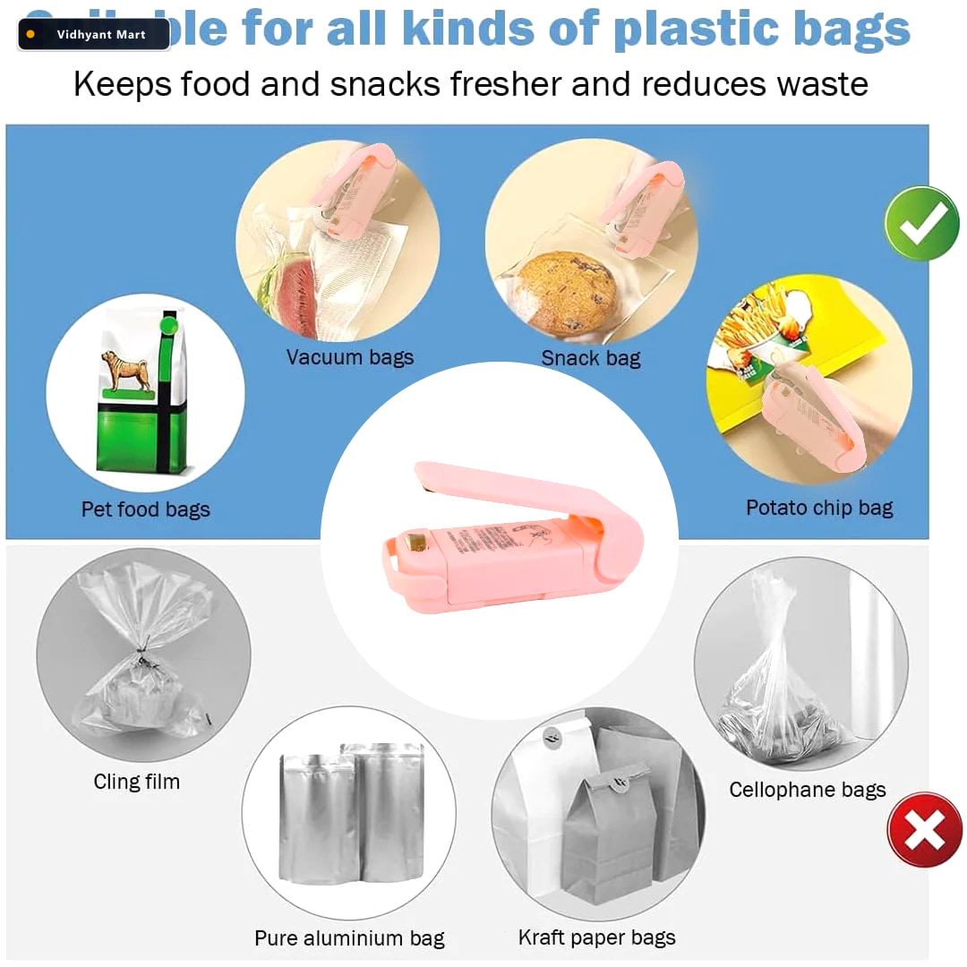 Vidhyant Mart Mini Plastic Bag Sealer For Airtight Food Freshnes 3