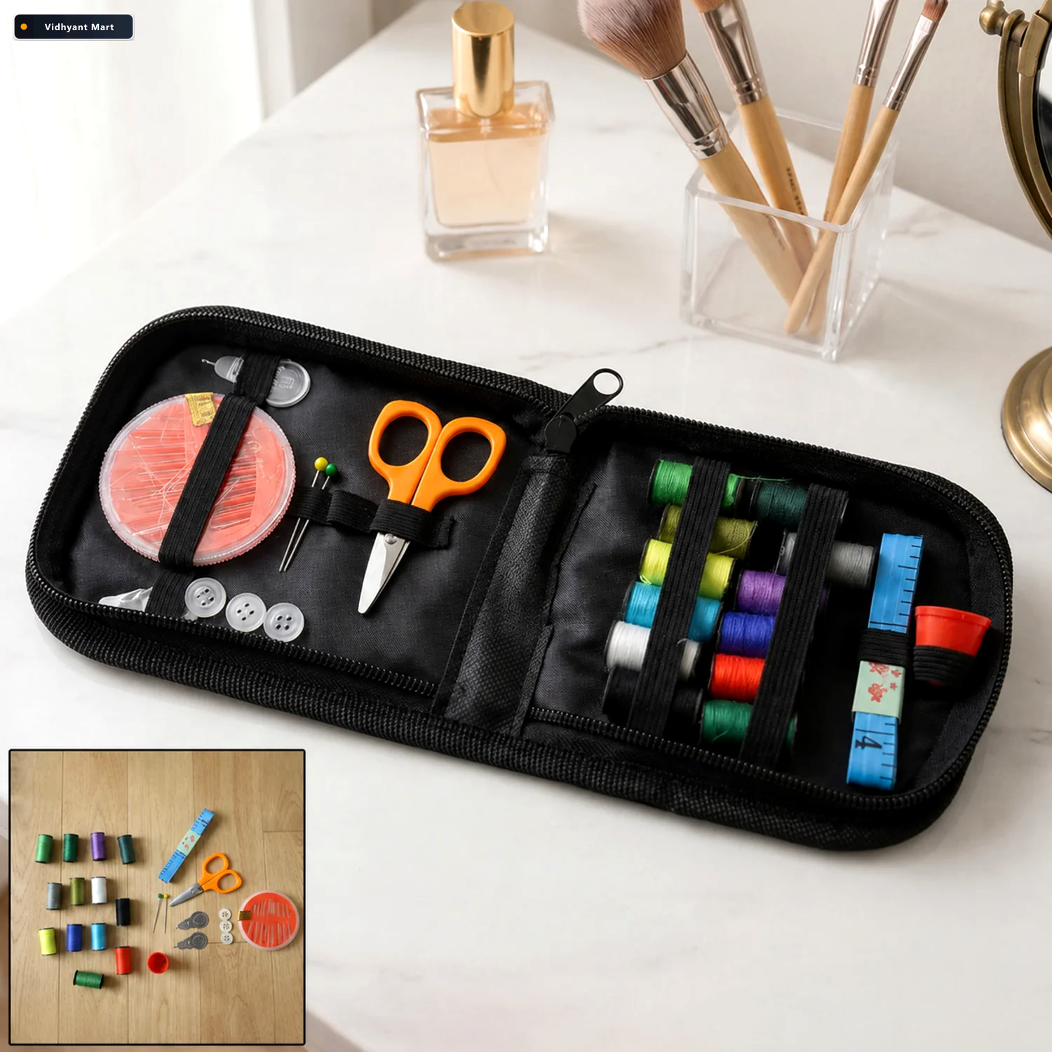 Vidhyant Mart Mini Sewing Kit 33 Pc Portable Stitching Set Fresh 1
