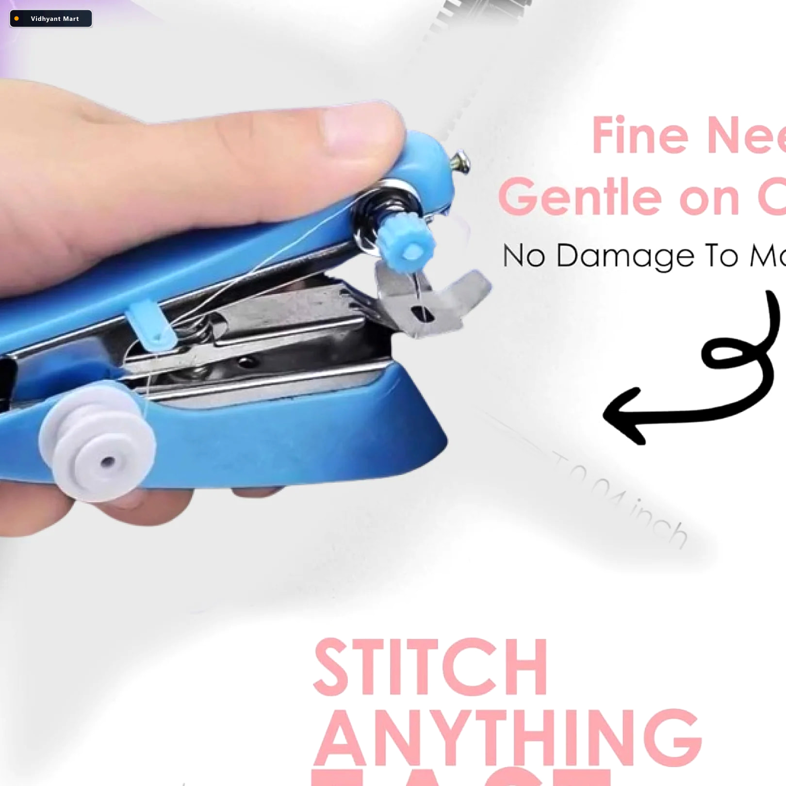 Vidhyant Mart Mini Sewing Machine Portable Cordless Stitcher Sto 2