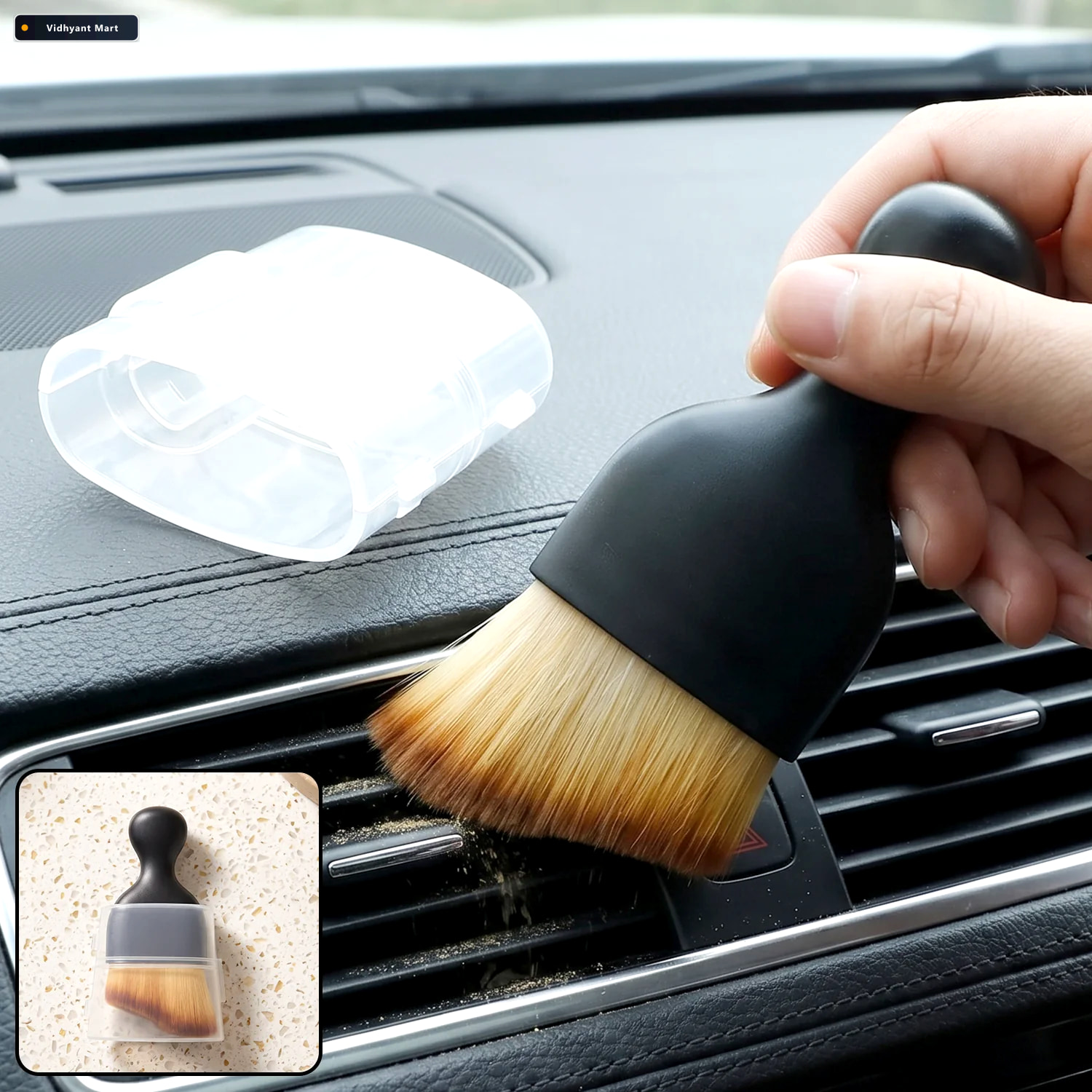 Vidhyant Mart Mini Soft Car Interior Cleaning Brush Gentle Effec 1