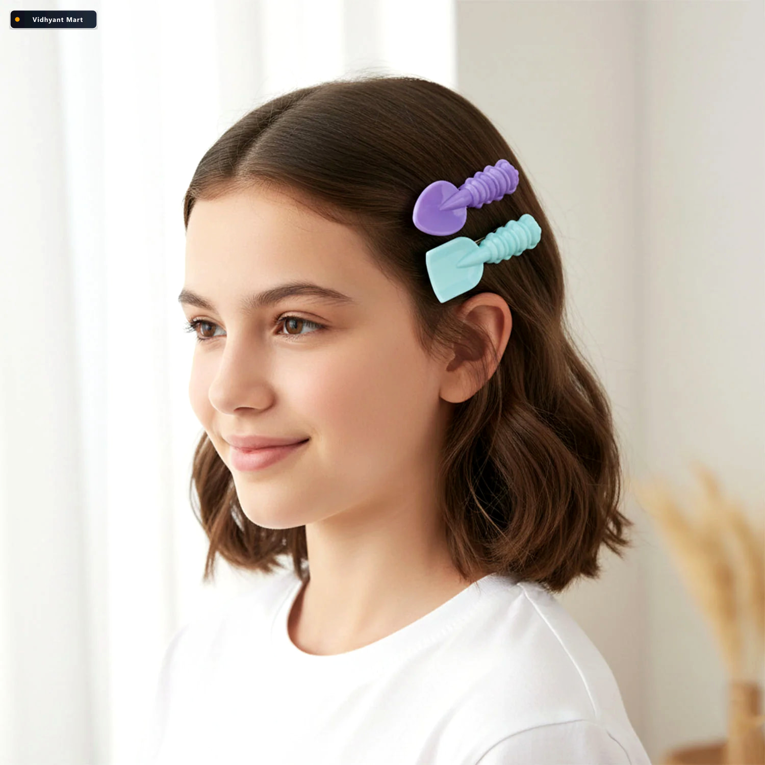 Vidhyant Mart Mini Spade Leaf Hair Clips Lightweight 2 Piece Set 3