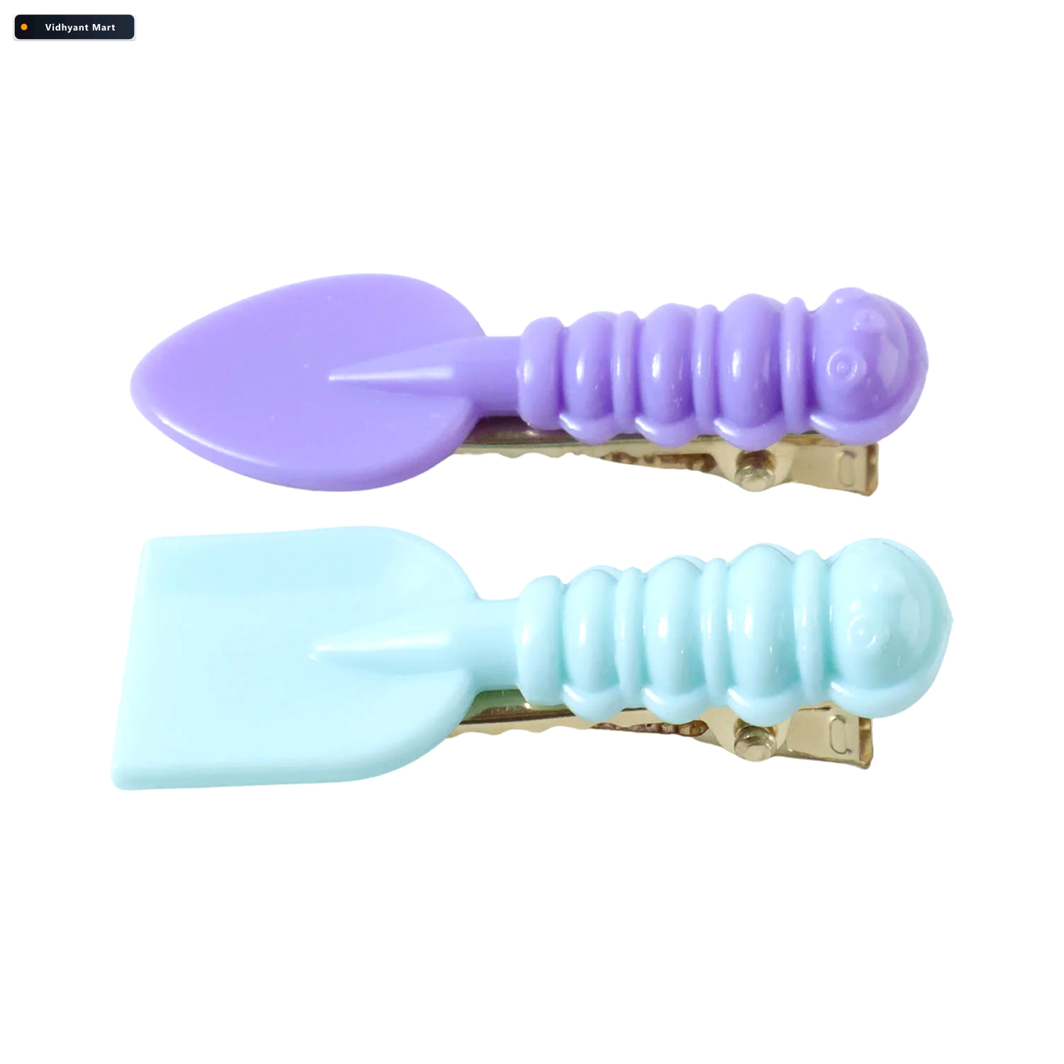 Vidhyant Mart Mini Spade Leaf Hair Clips Lightweight 2 Piece Set 4