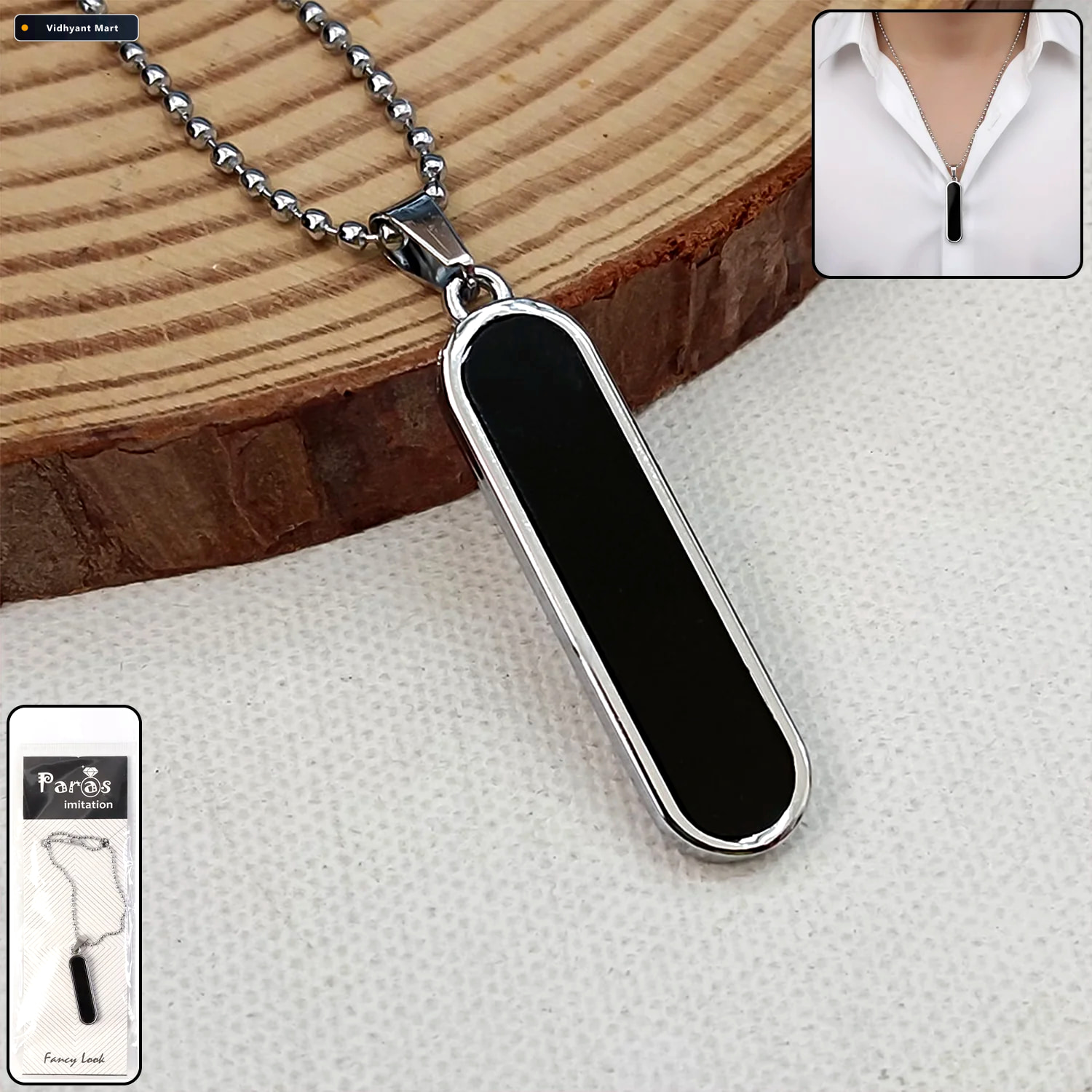 Vidhyant Mart Minimalist Bar Pendant Necklace Sleek Lightweight 1