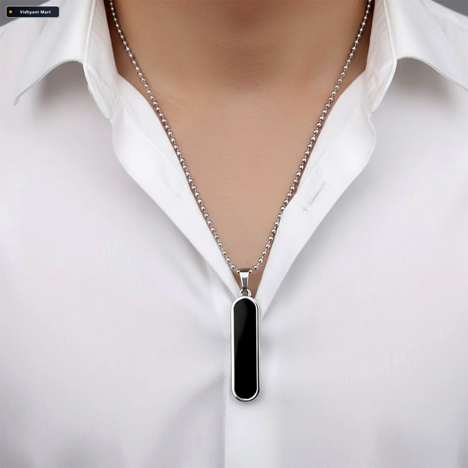 Vidhyant Mart Minimalist Bar Pendant Necklace Sleek Lightweight 3