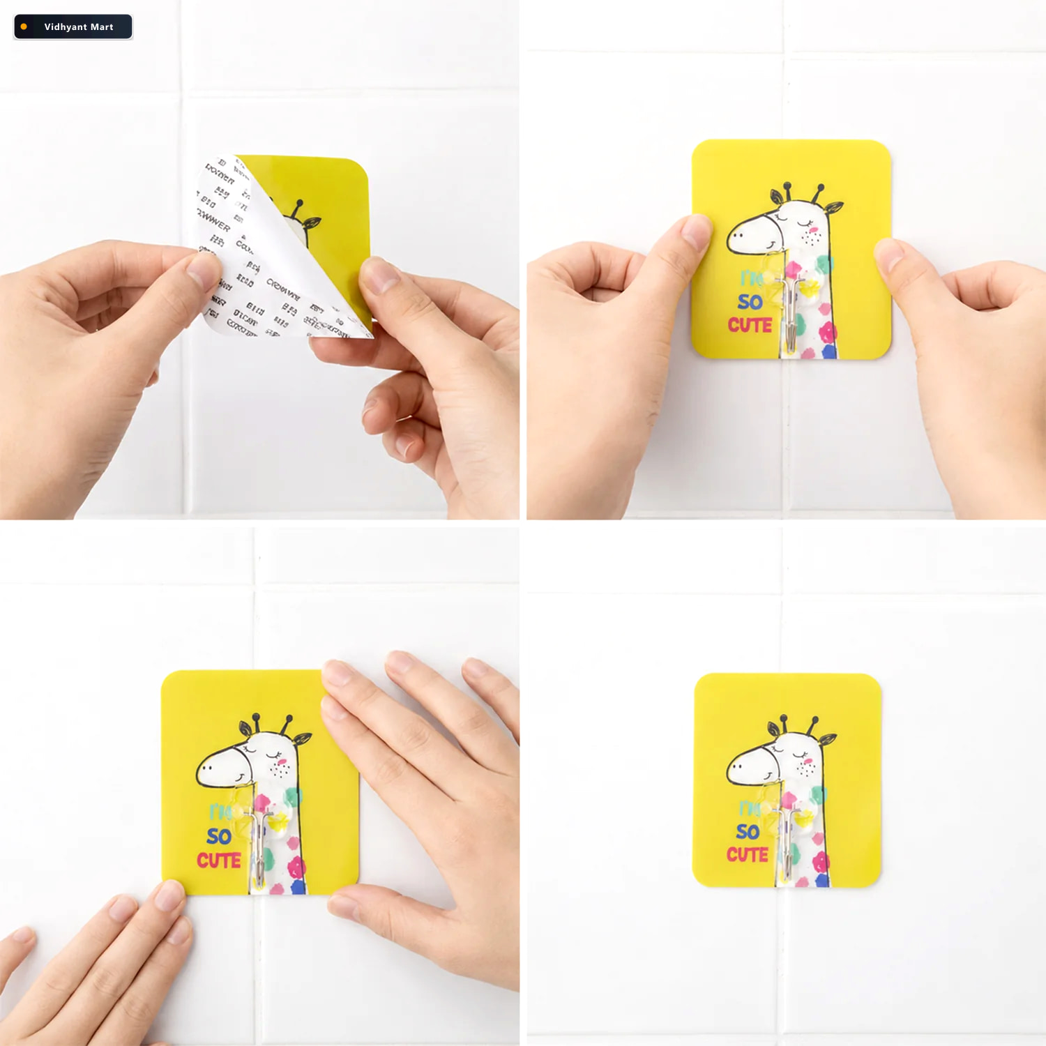 Vidhyant Mart Mix Cartoon Self Adhesive Wall Hook For Keys Towel 2