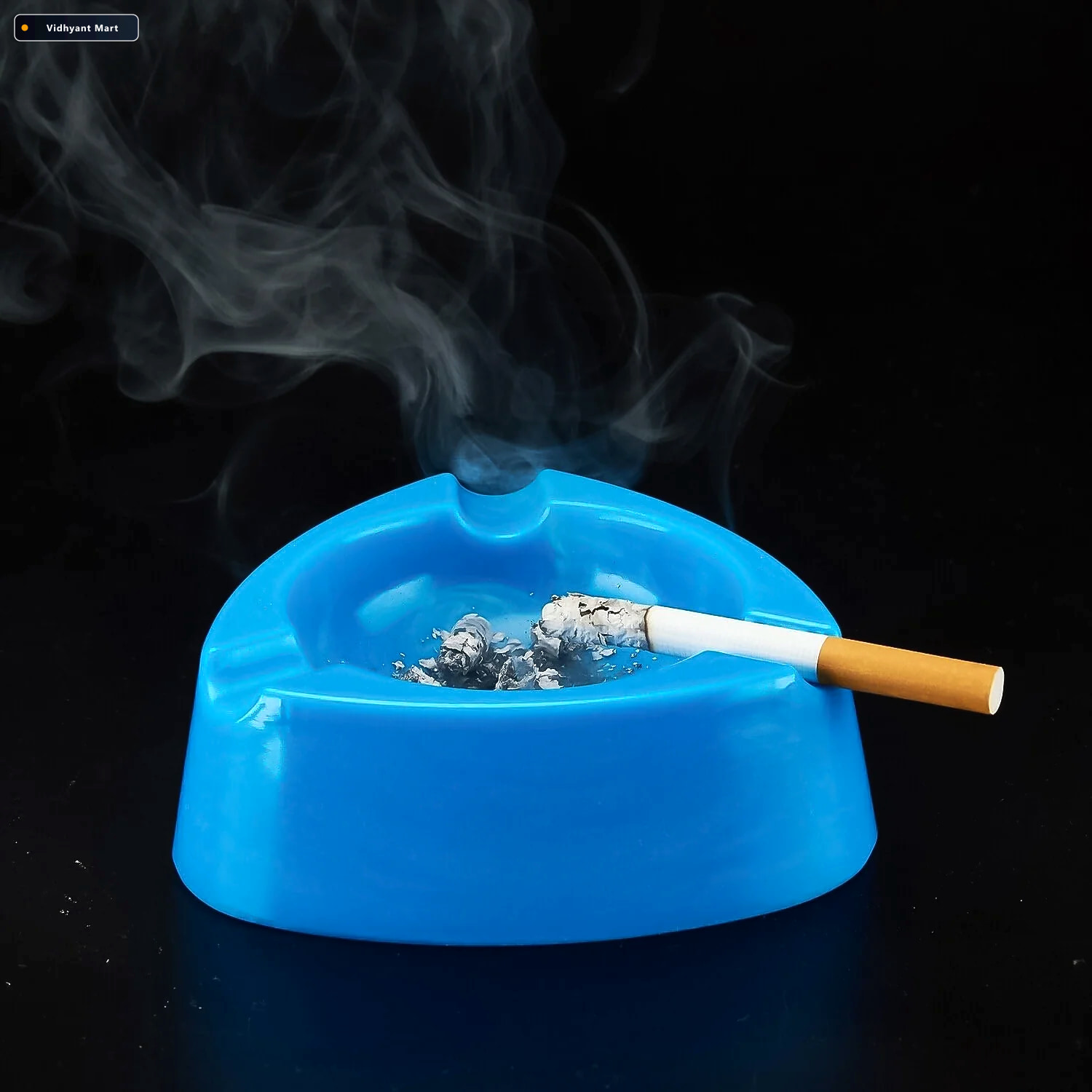 Vidhyant Mart Mix Colour Plastic Ashtray With Cigarette Grooves 2