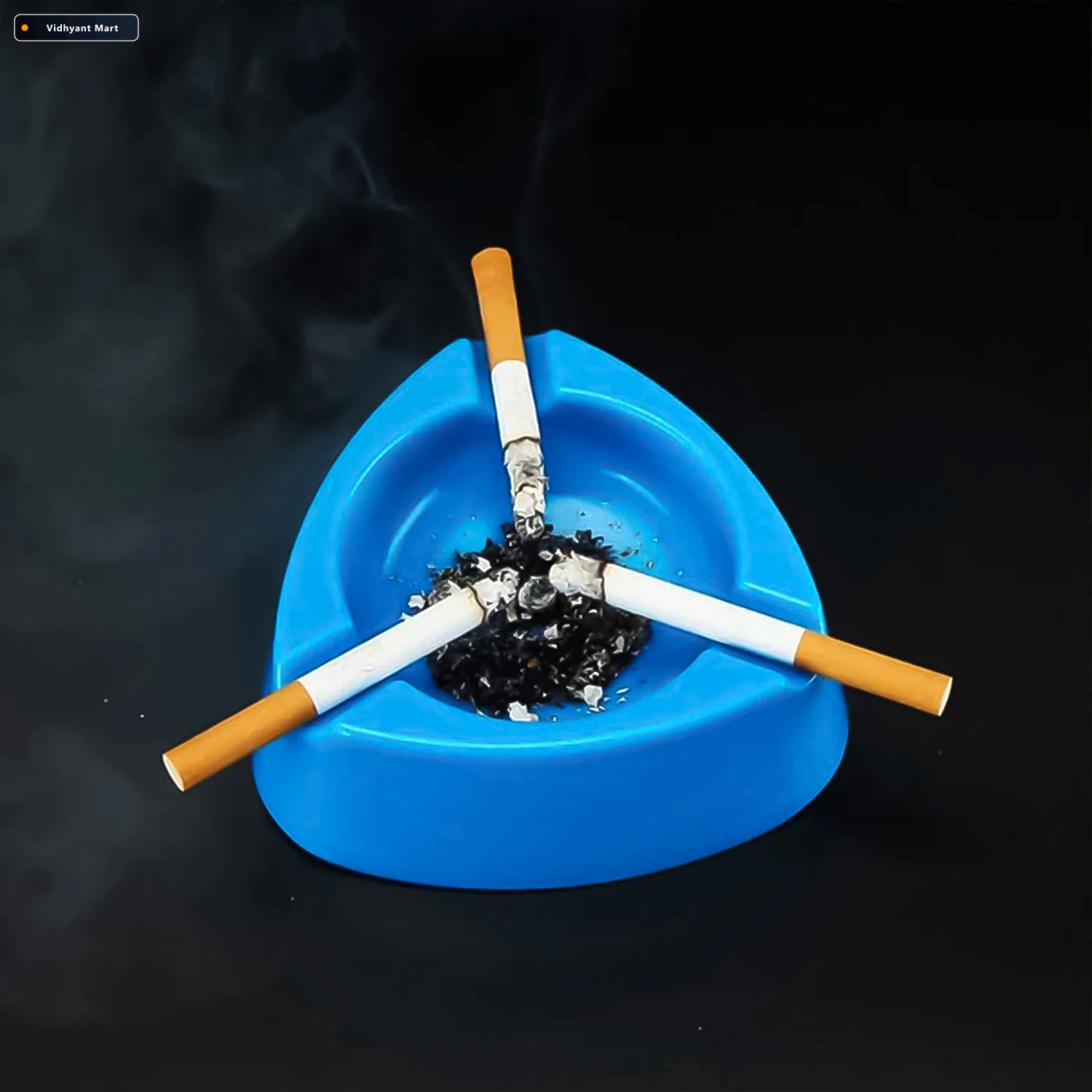 Vidhyant Mart Mix Colour Plastic Ashtray With Cigarette Grooves 3