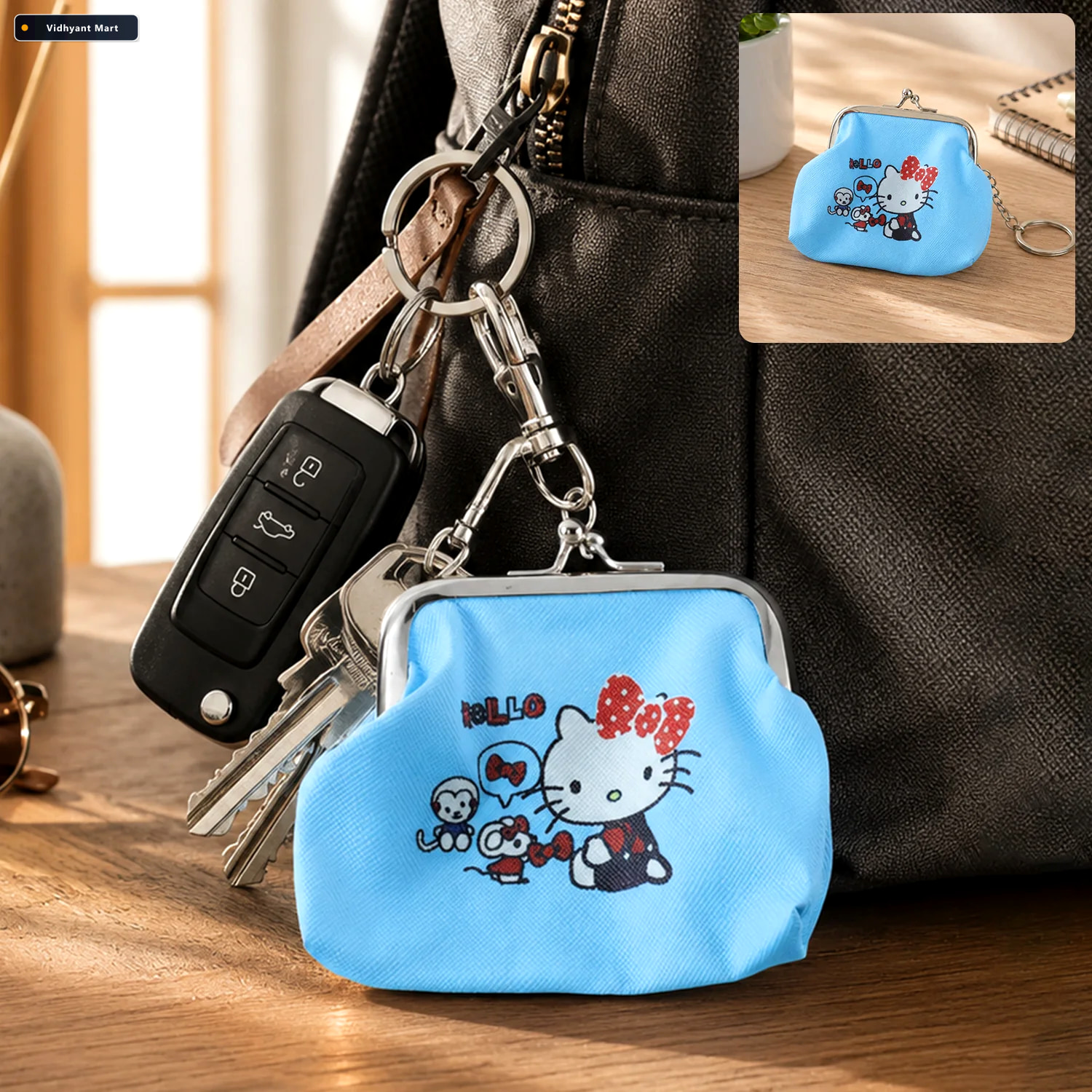 Vidhyant Mart Mix Design Cute Mini Coin Purse Keychain With Clas 1