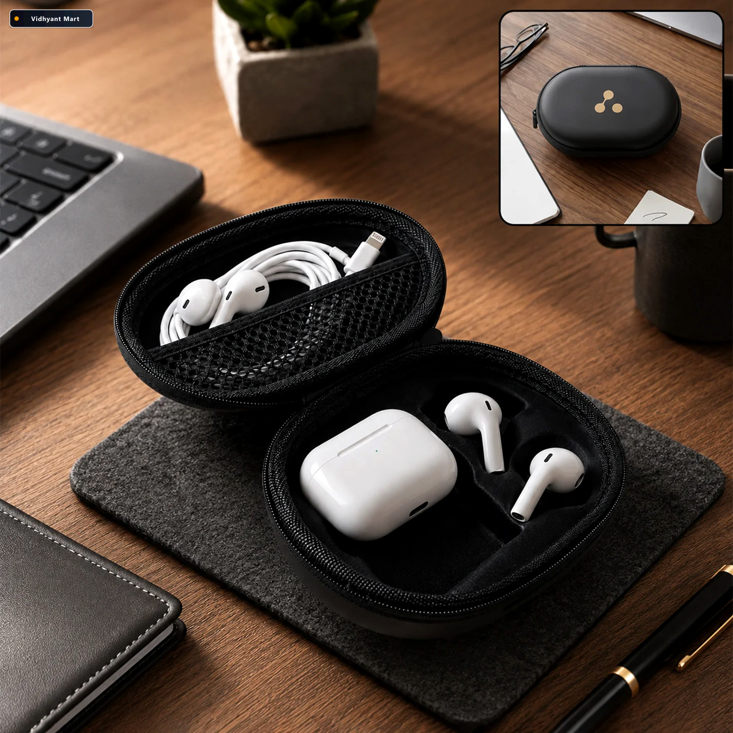 Vidhyant Mart Mix Design Hard Shell Bluetooth Earbuds Protective 1