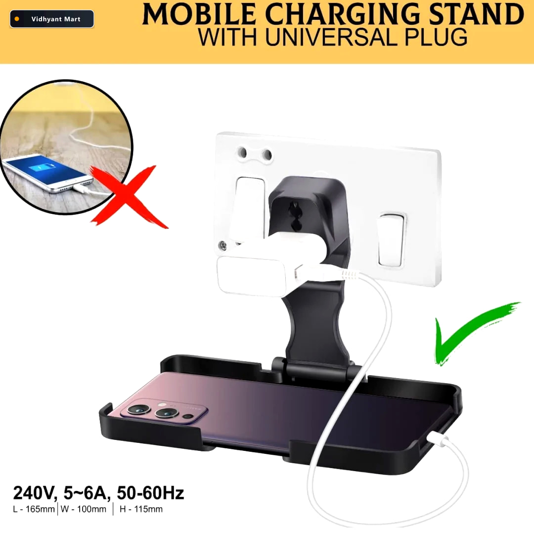 Vidhyant Mart Mobile Charging Wall Holder Foldable Secure Stand 1