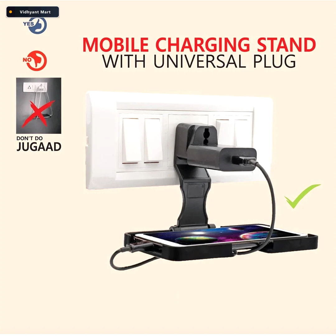 Vidhyant Mart Mobile Charging Wall Holder Foldable Secure Stand 2