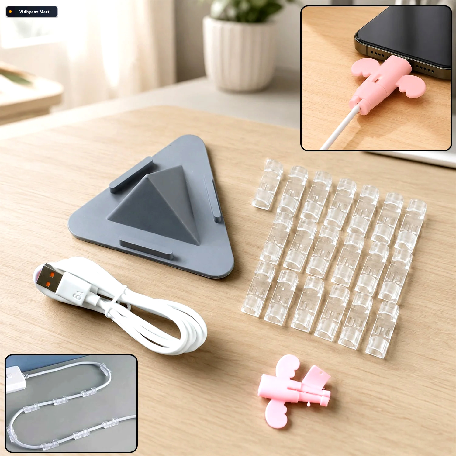 Vidhyant Mart Mobile Phone Stand Combo Set Cable Organizer Charg 1