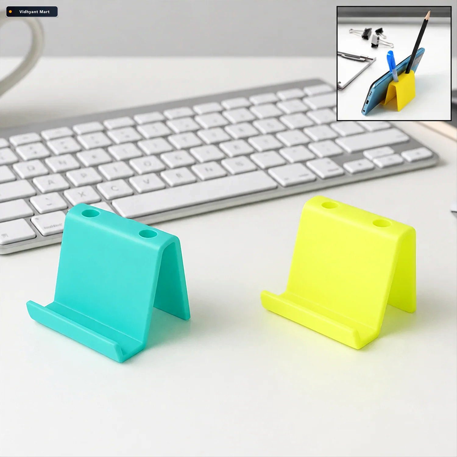 Vidhyant Mart Mobile Phone Stand Pen Holder Compact Desk Organiz 1