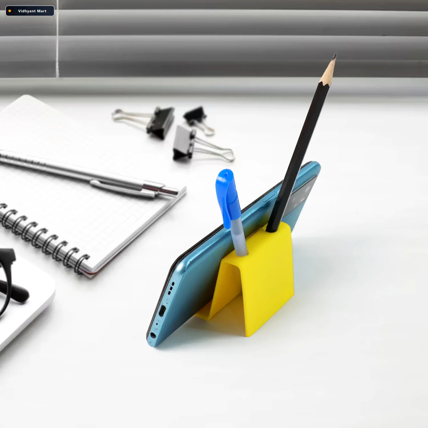 Vidhyant Mart Mobile Phone Stand With Pen Holder Compact Multifu 2