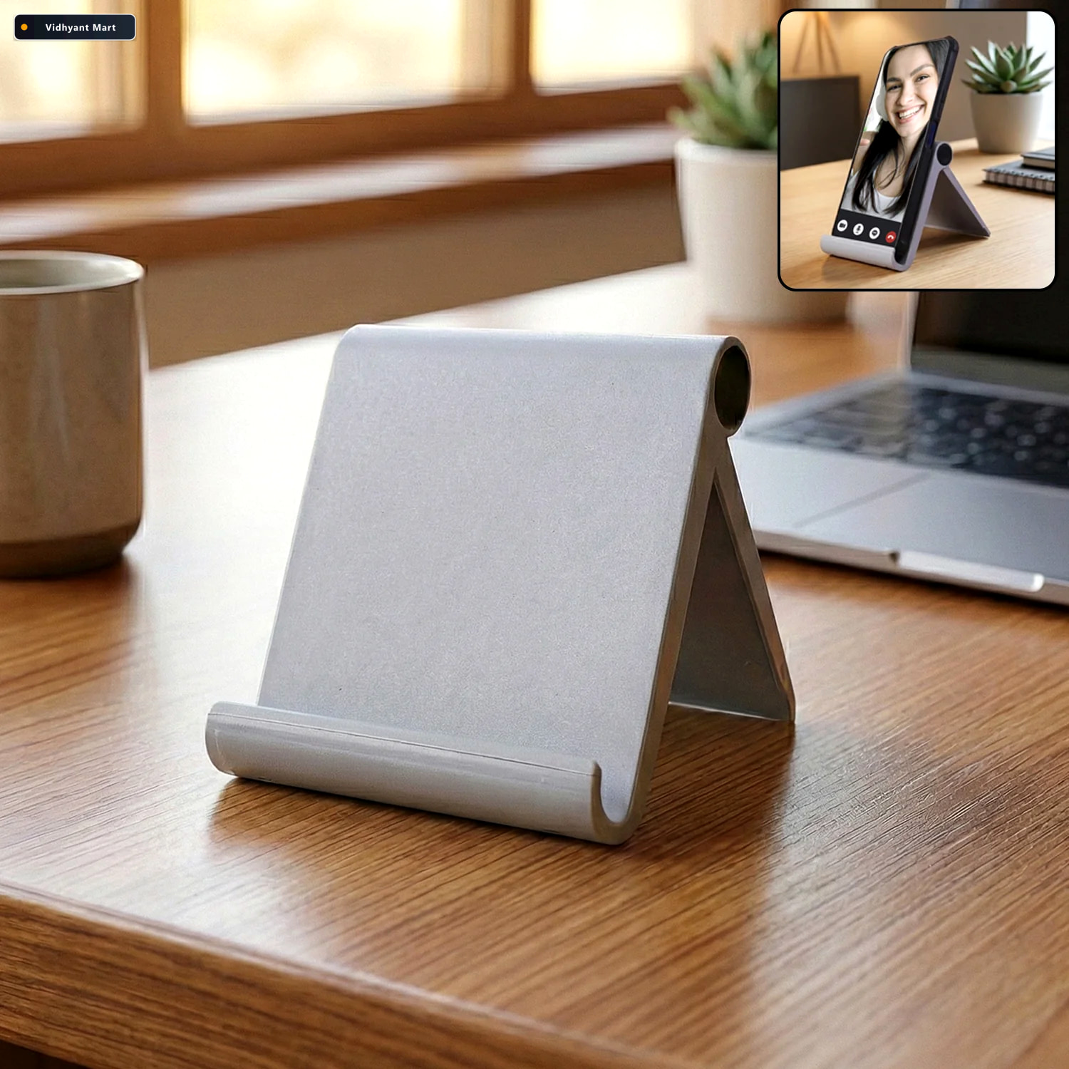 Vidhyant Mart Mobile Stand Foldable Plastic Desktop Holder For H 1