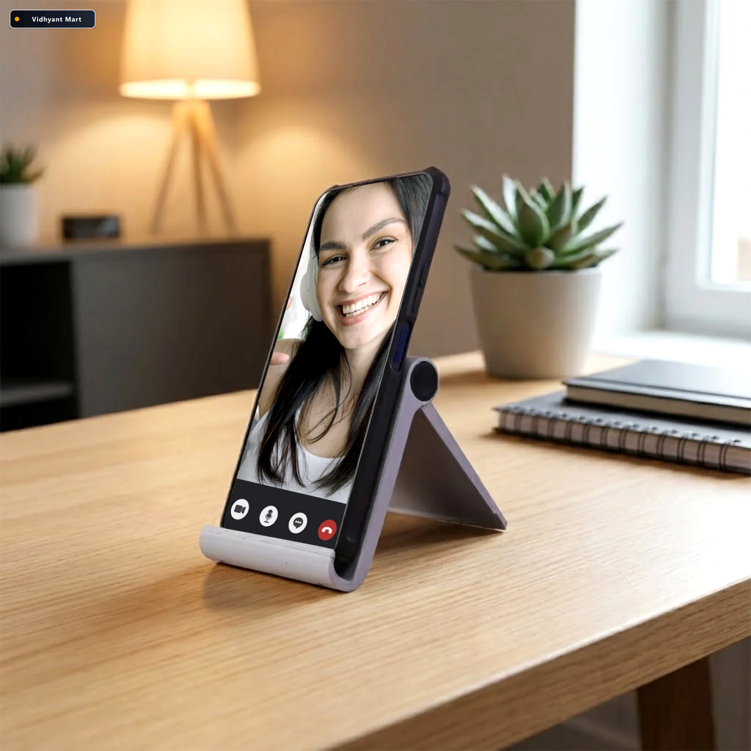 Vidhyant Mart Mobile Stand Foldable Plastic Desktop Holder For H 2