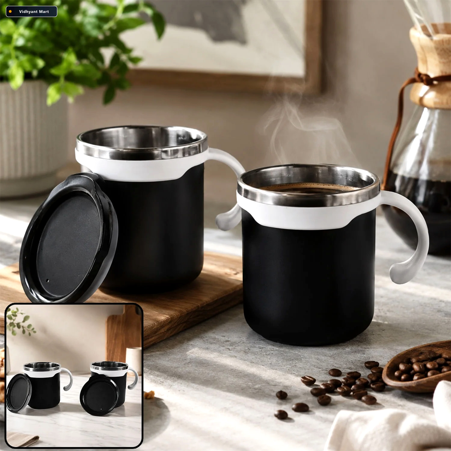 Vidhyant Mart Mocha Mug Set Premium 250ml Insulated Coffee Cups 1