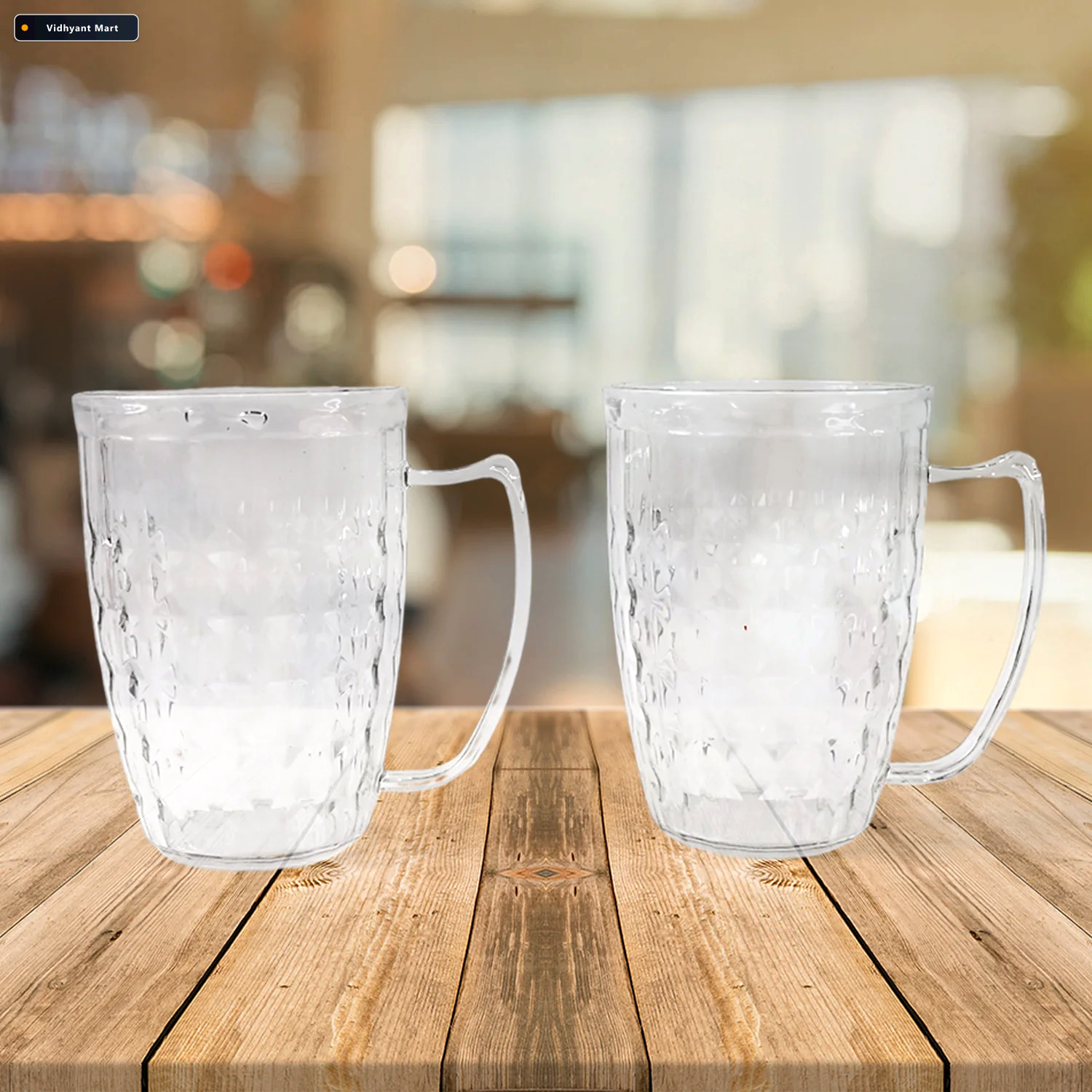Vidhyant Mart Mocktail Mug Set Durable 400ml Break Resistant Pol 3