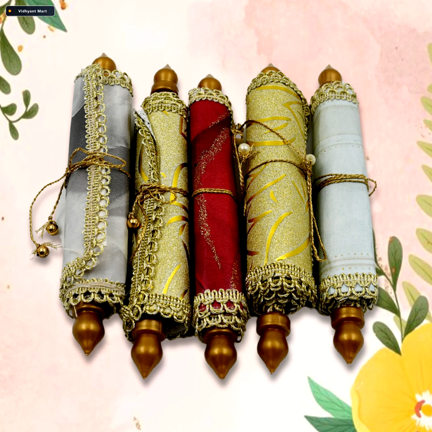 Vidhyant Mart Money Gift Envelopes Multi Color Fabric Lifafa Pac 4