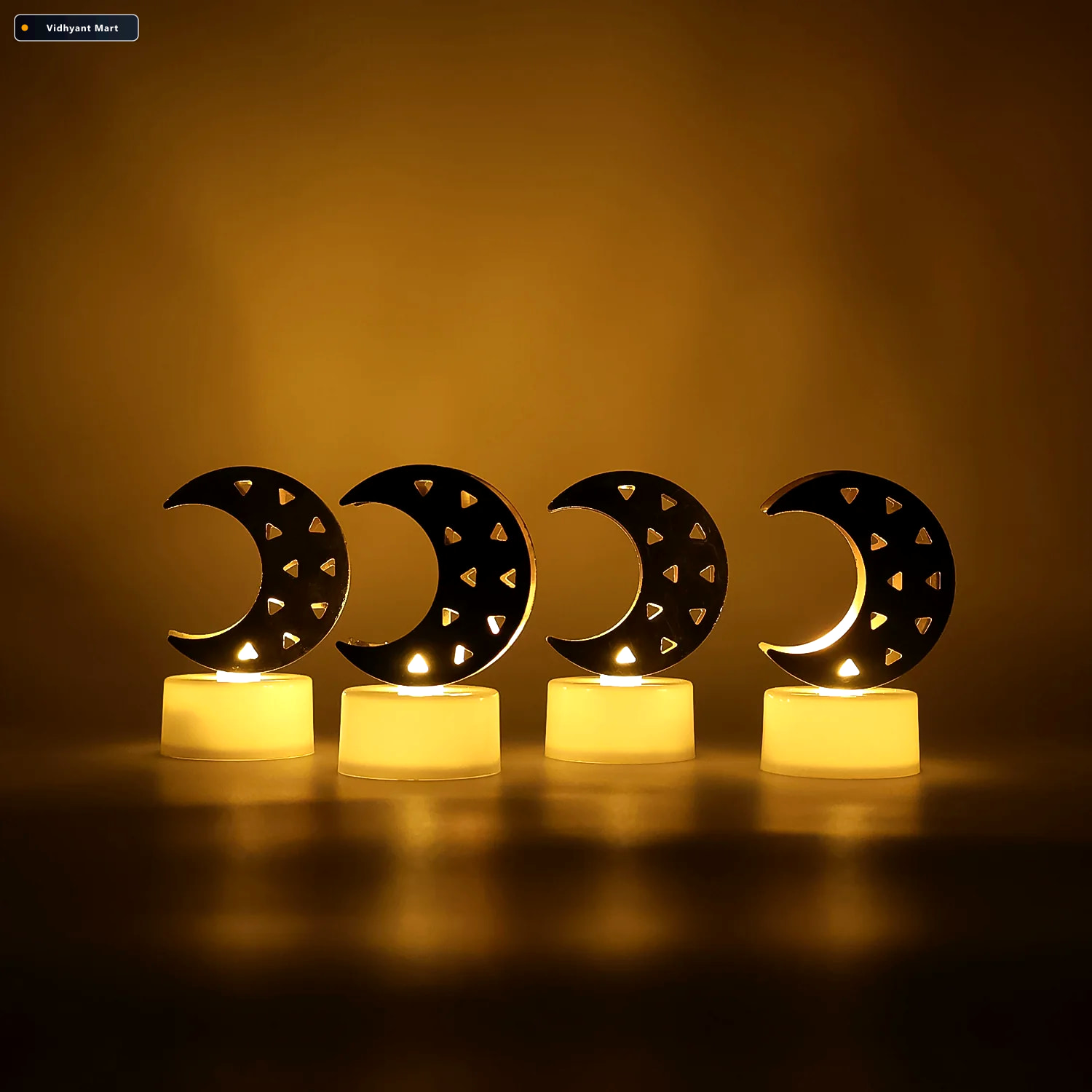 Vidhyant Mart Moon Shaped Flameless Led Candles Safe Warm Yellow 2