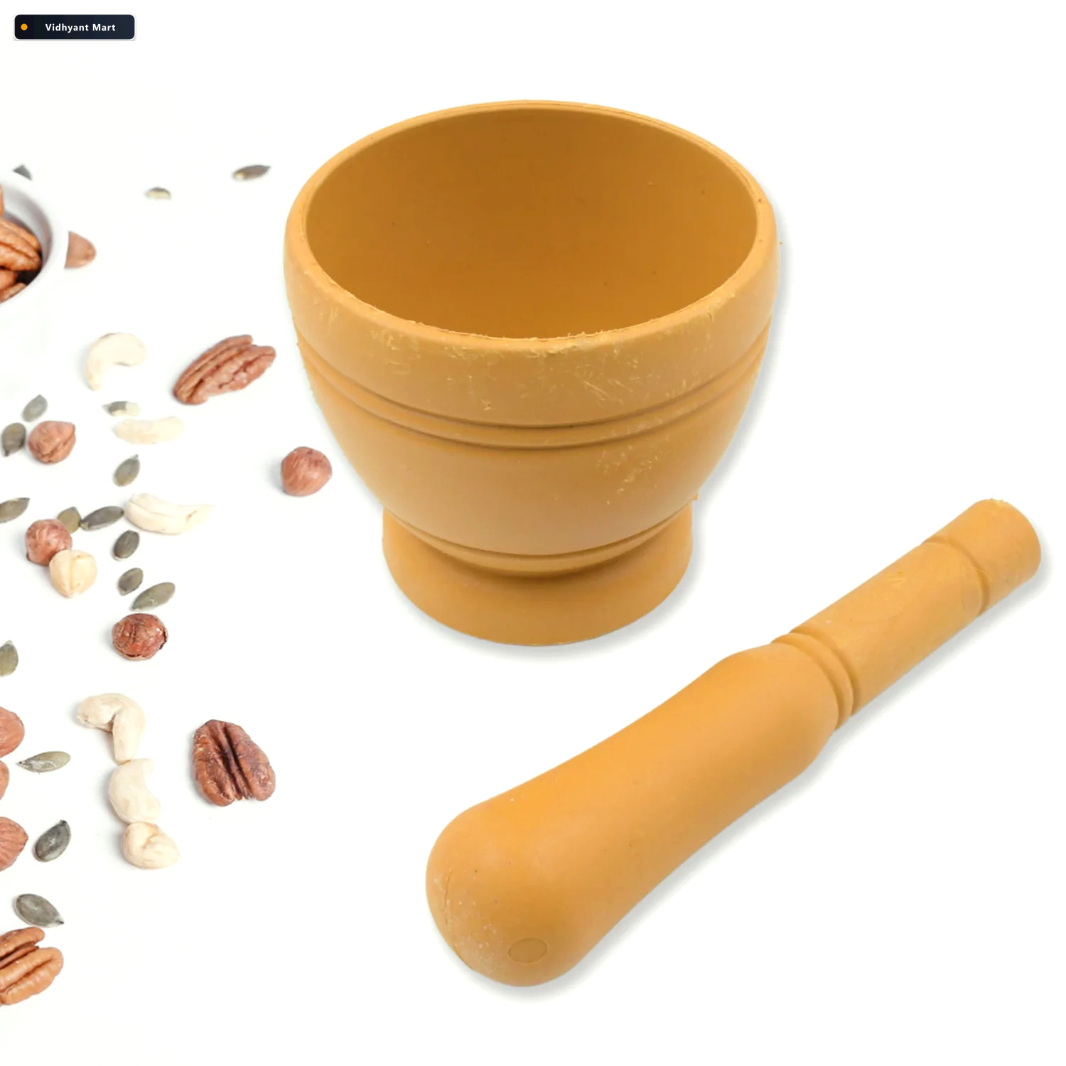 Vidhyant Mart Mortar And Pestle Set Traditional Spice Grinder Co 2