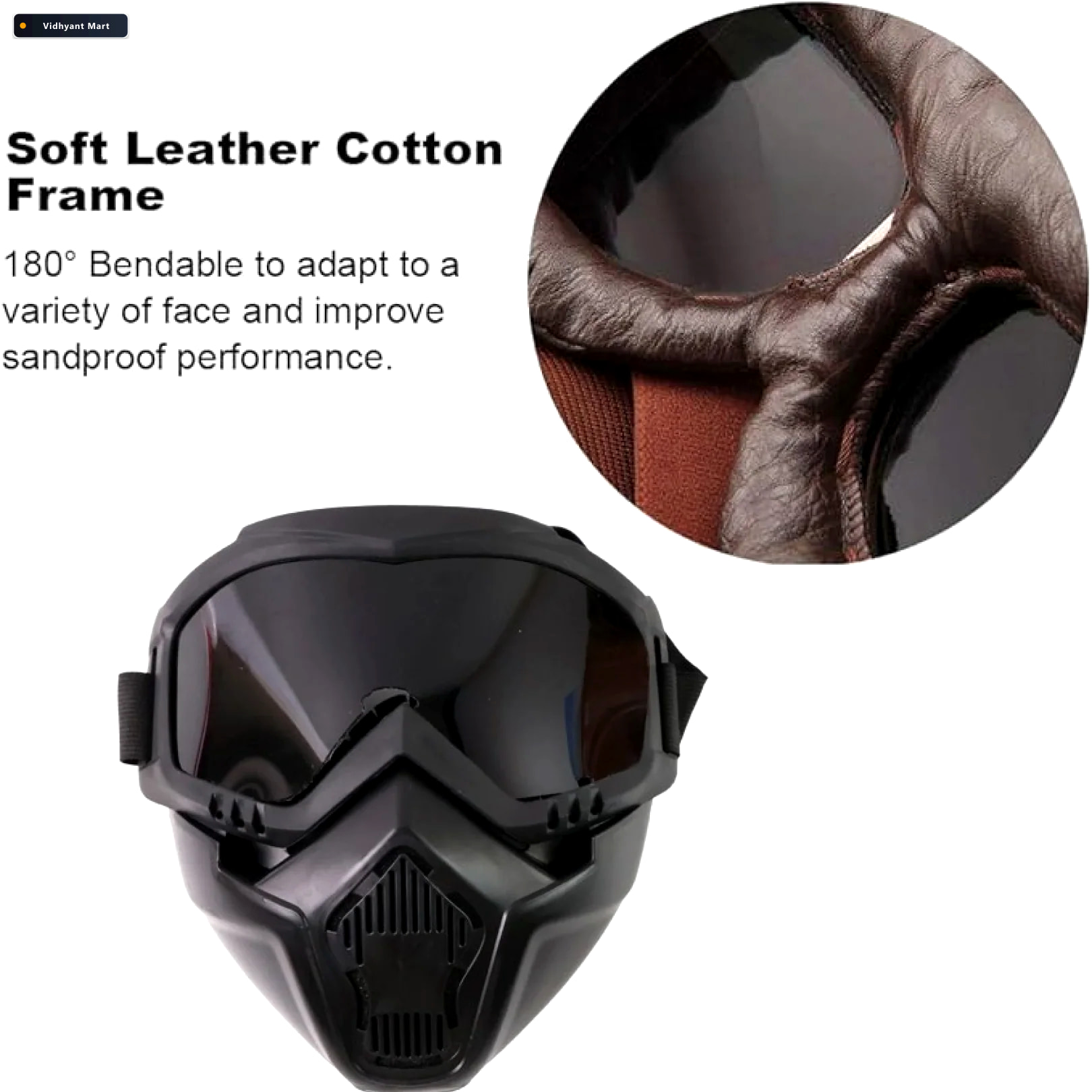 Vidhyant Mart Motorcycle Goggles Windproof Bike Face Mask Uv Pro 2