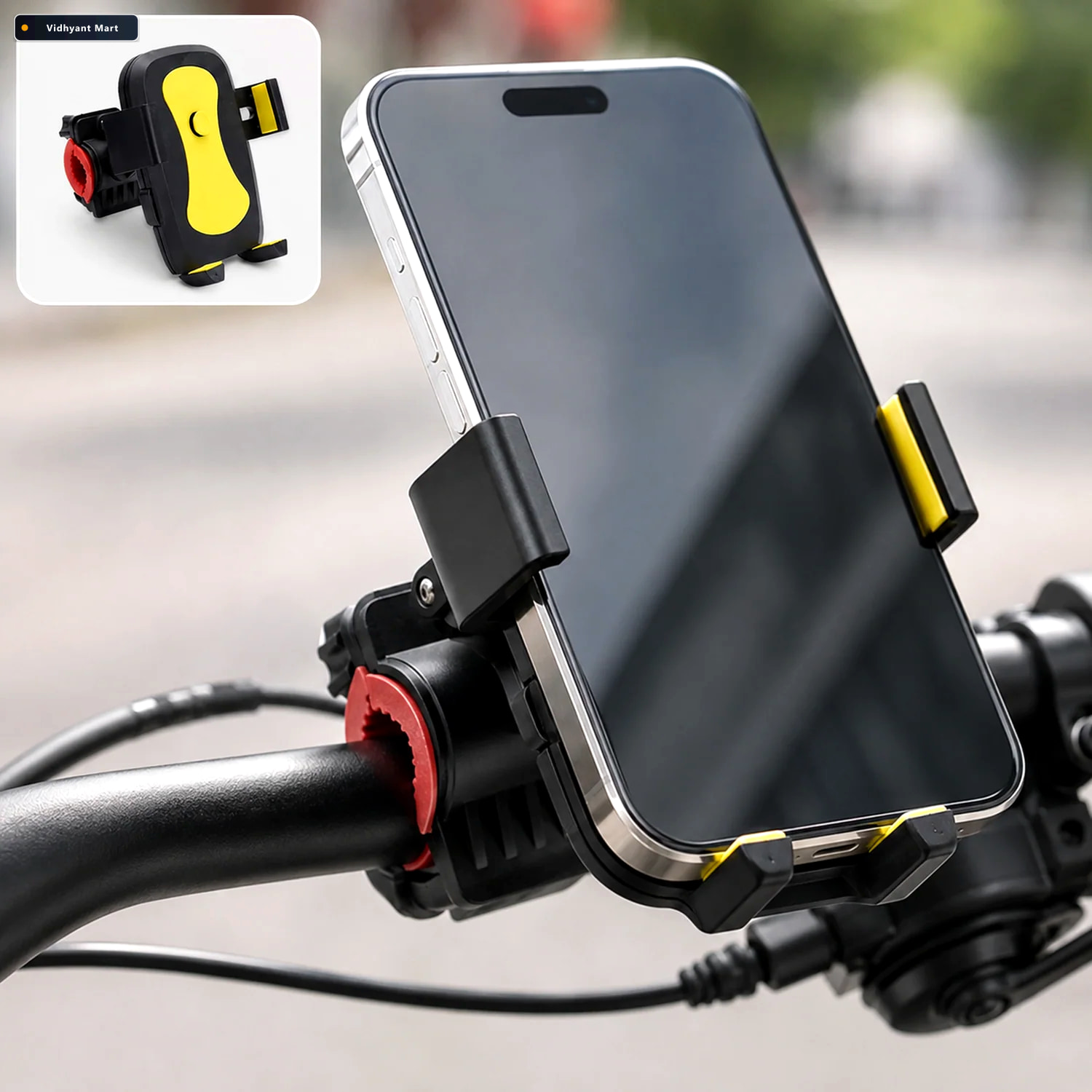Vidhyant Mart Motorcycle Phone Mount Universal Handlebar Holder 1