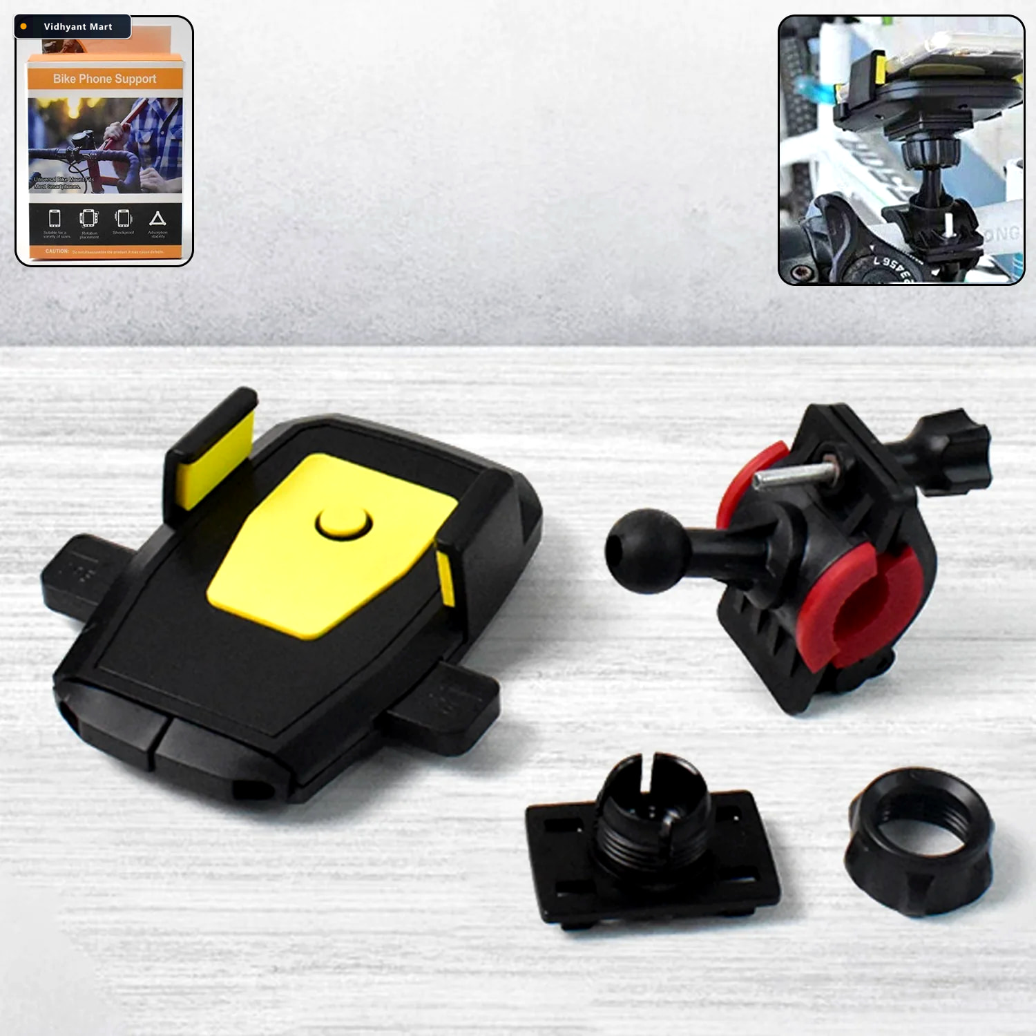 Vidhyant Mart Motorcycle Phone Mount Universal Handlebar Holder 3
