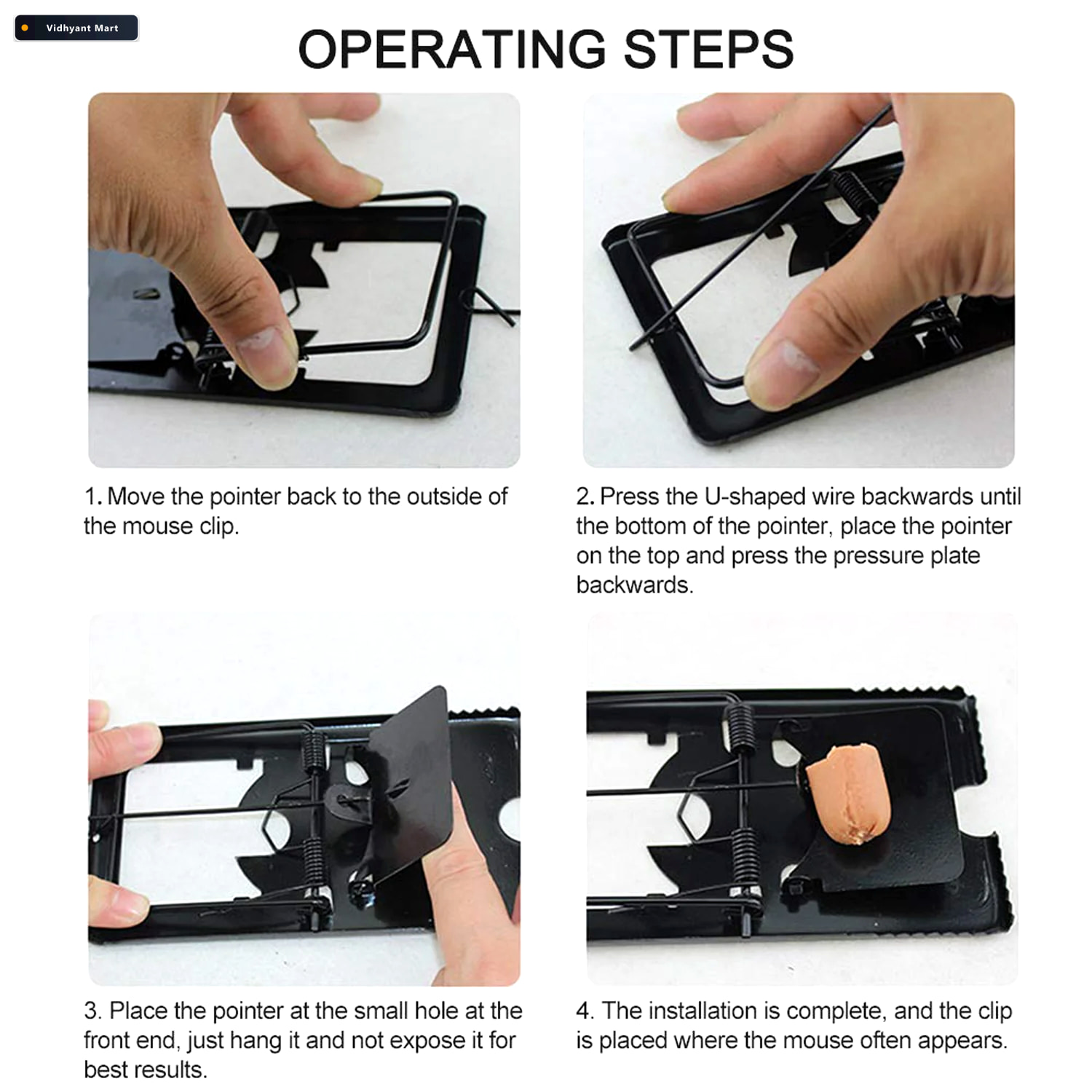 Vidhyant Mart Mouse Trap Reusable Metal Rodent Catcher For Quick 4