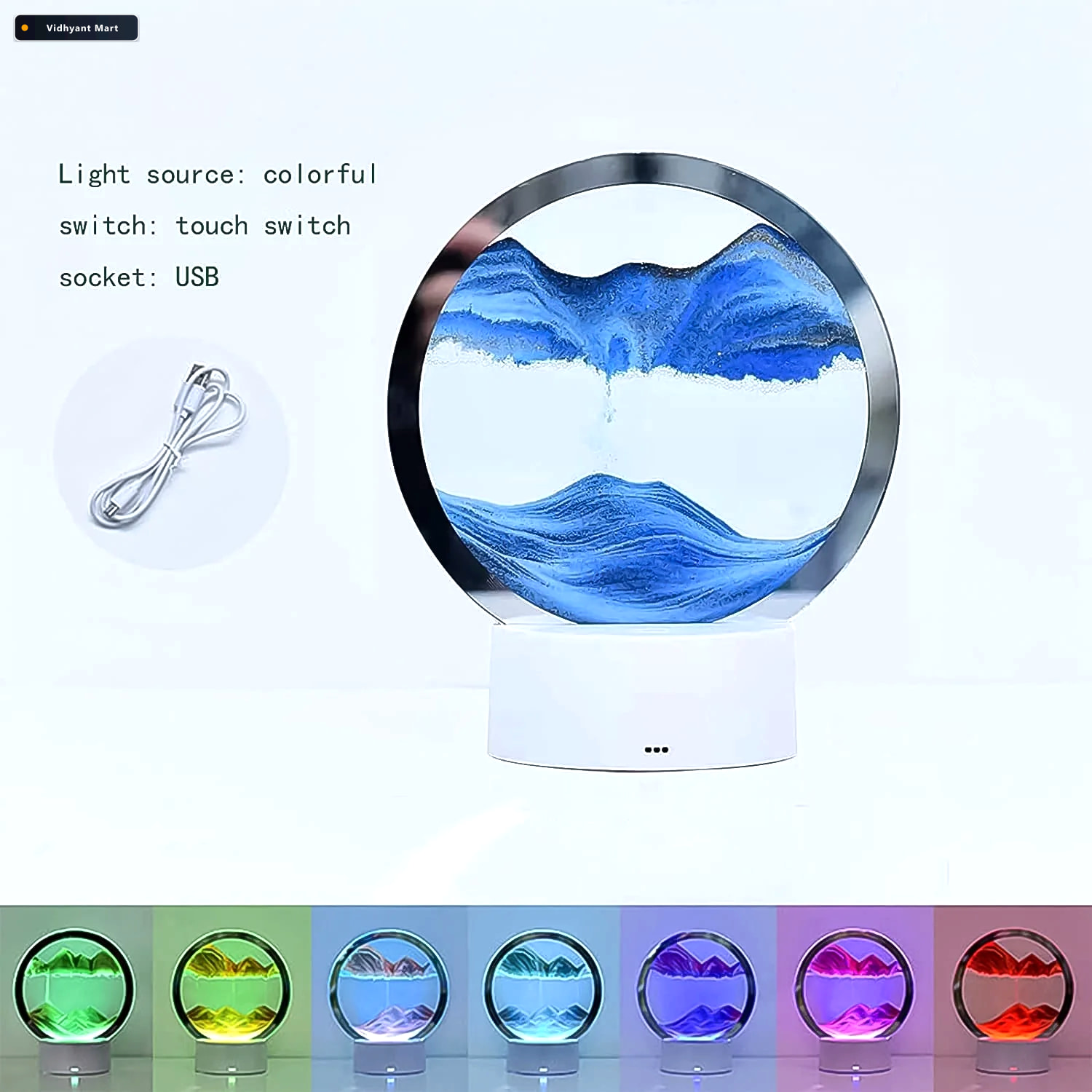 Vidhyant Mart Moving Sand Art Picture 5 Color Light Changing Dec 3