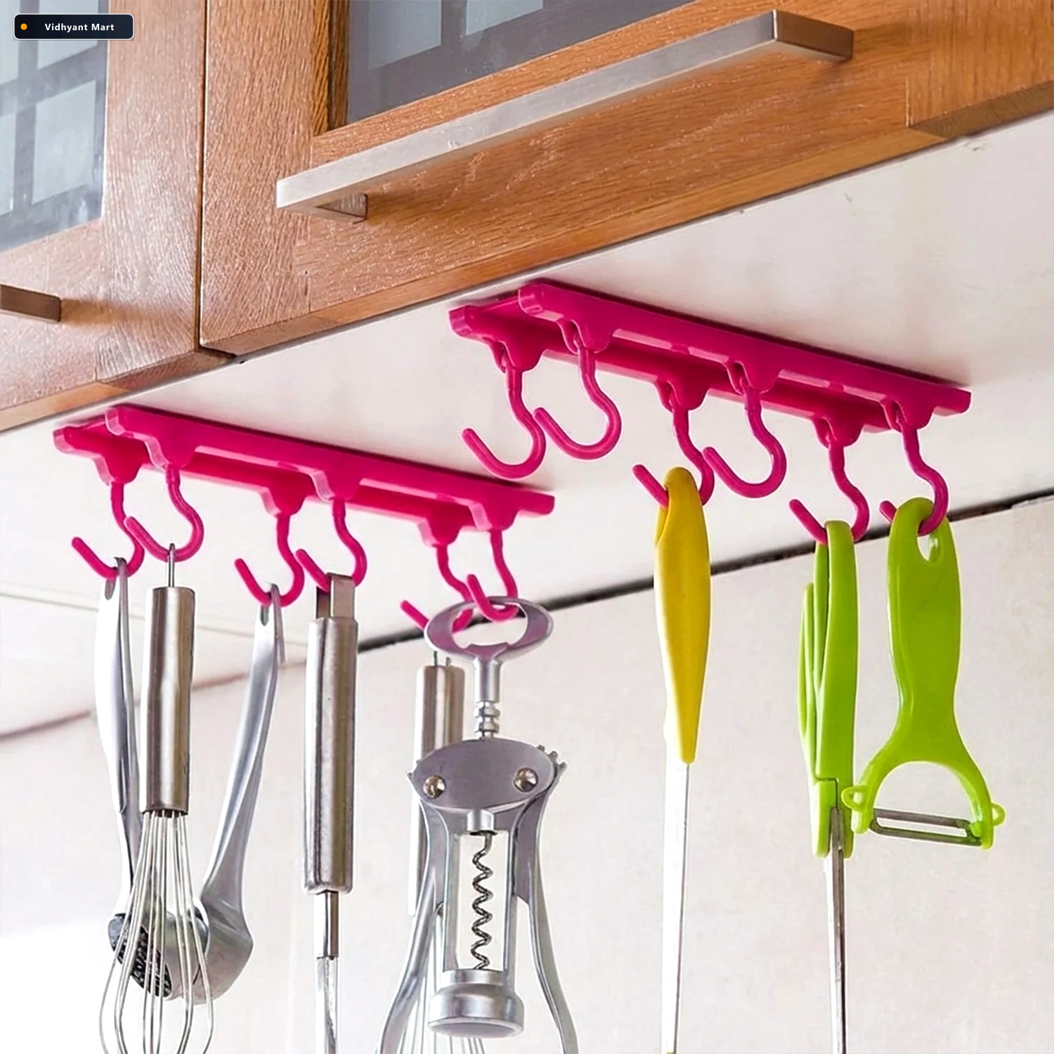 Vidhyant Mart Multi Purpose Hanging Organizer 6 Durable Pink Hoo 1