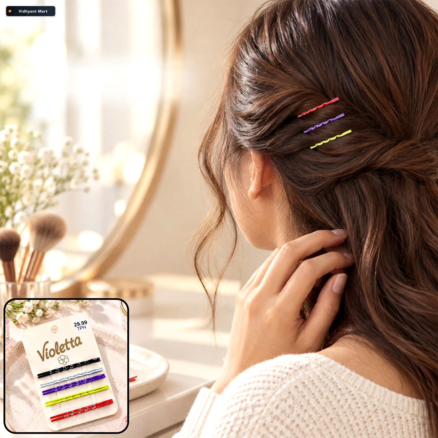 Vidhyant Mart Multicolor Metal Hair Pins With Smooth Coated Fini 1