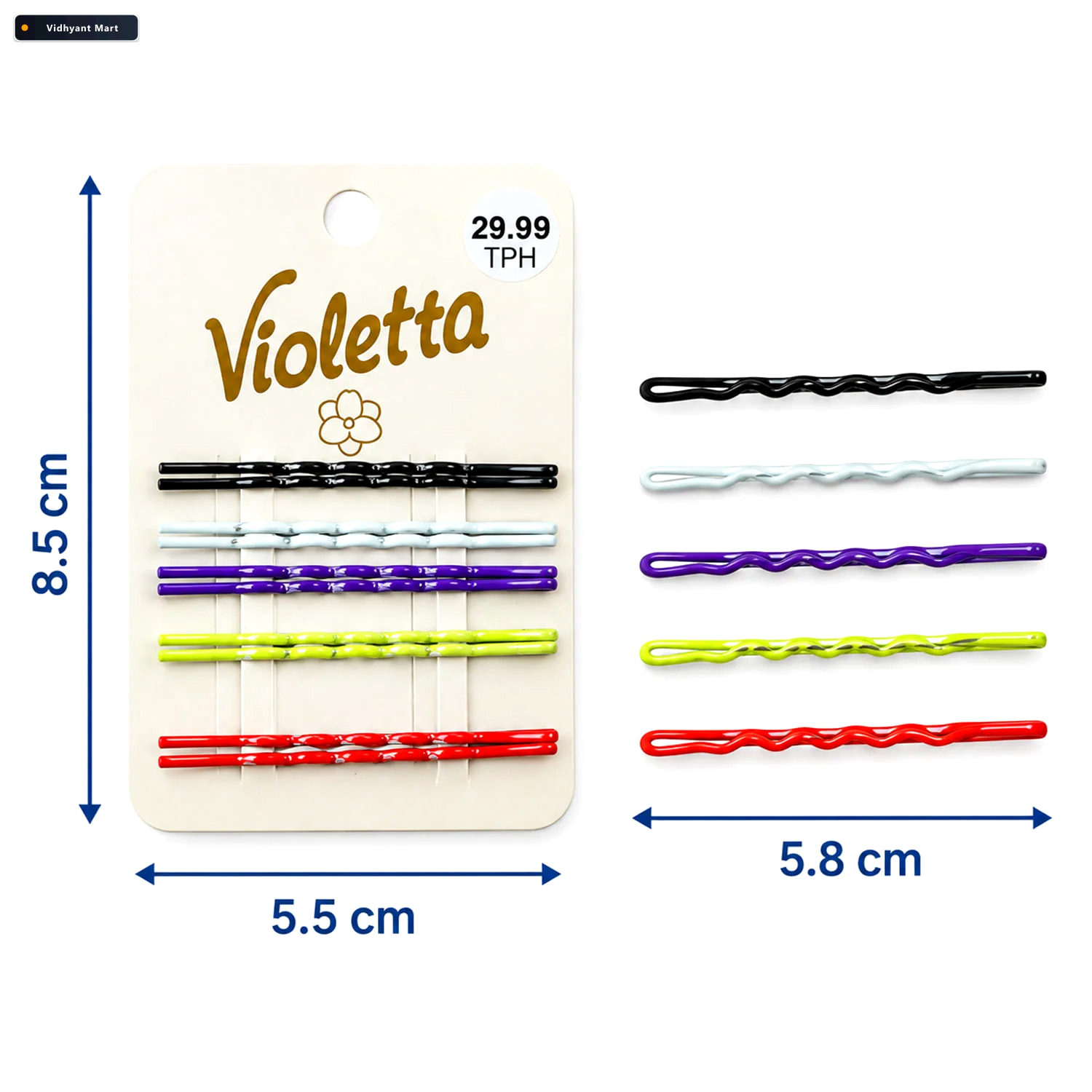 Vidhyant Mart Multicolor Metal Hair Pins With Smooth Coated Fini 4