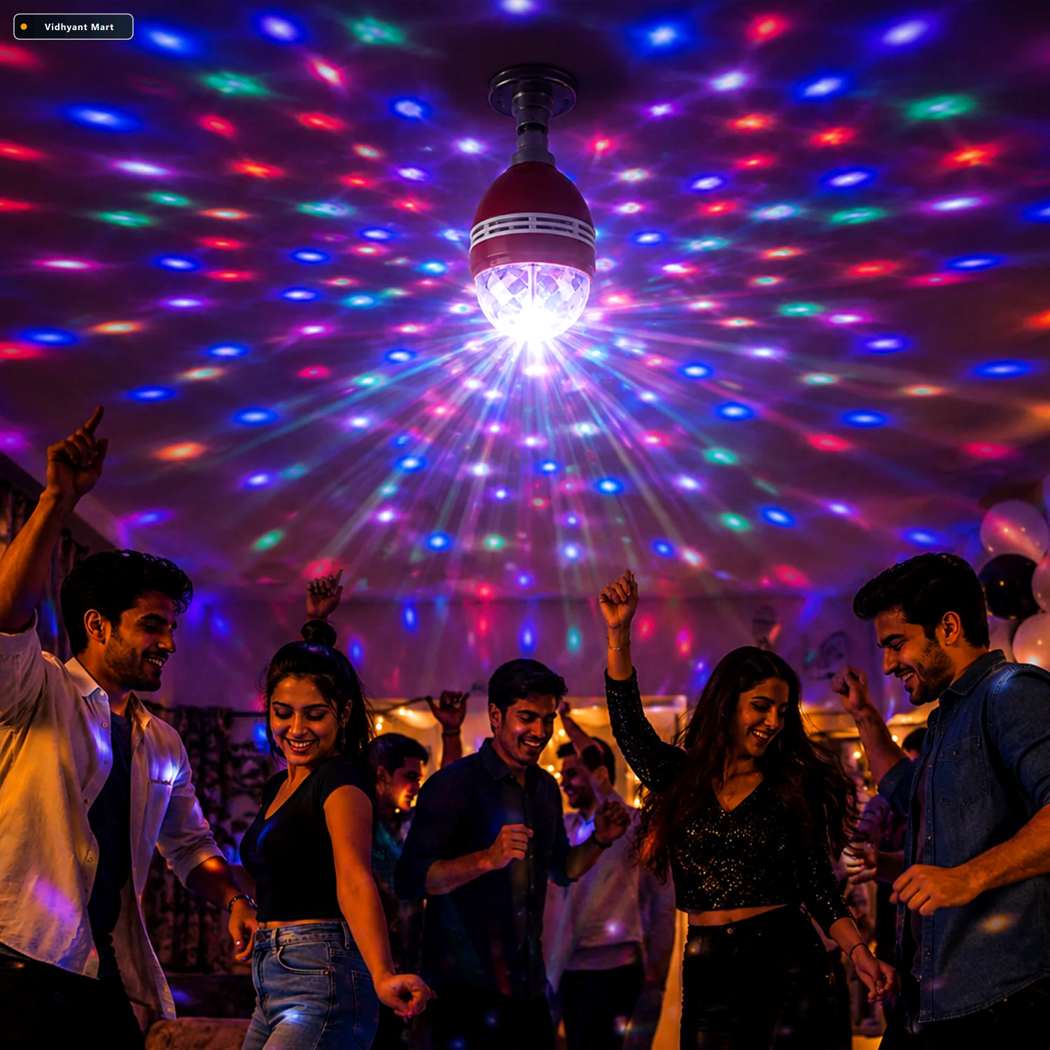 Vidhyant Mart Multicolour Rotating Led Disco Light Bulb For Part 3