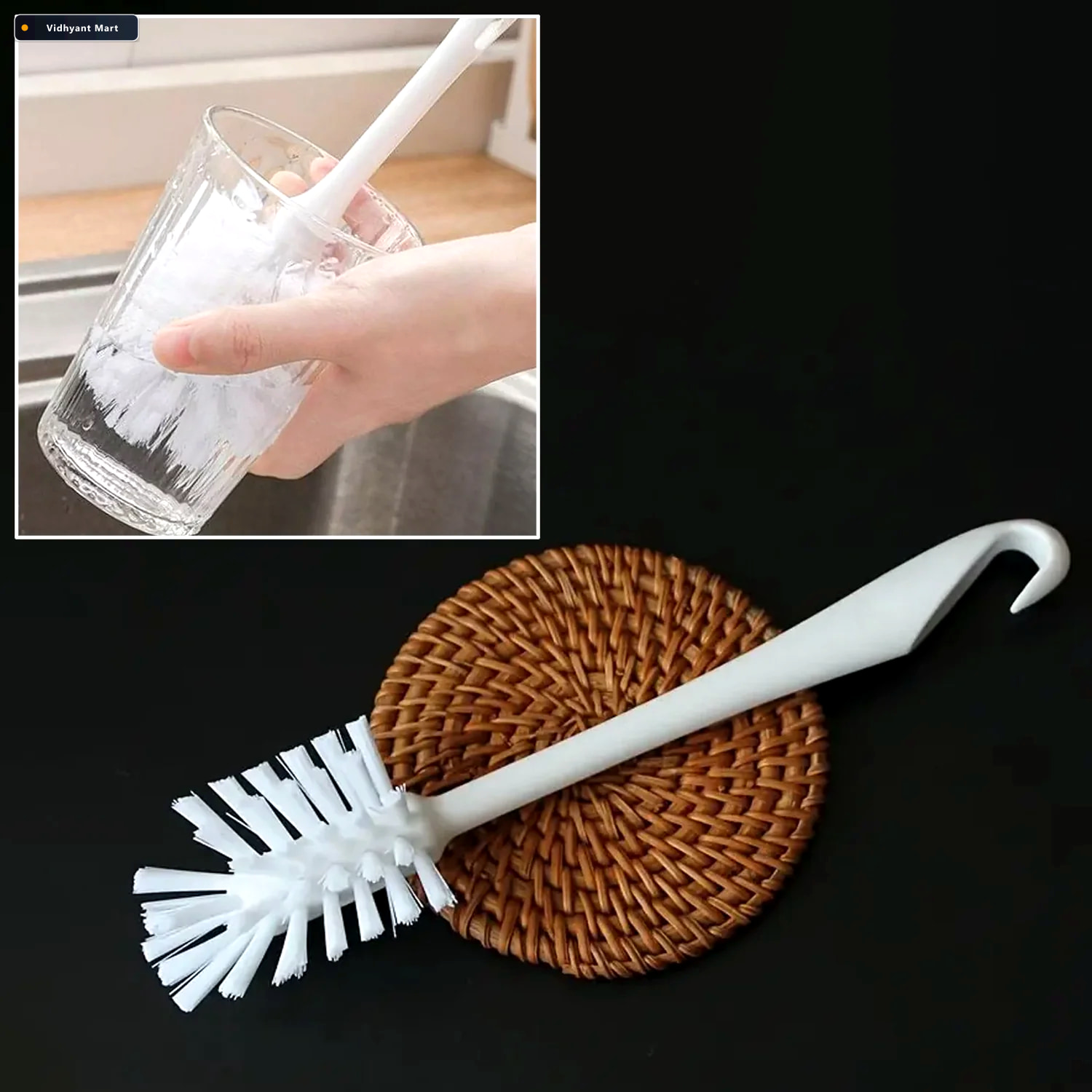 Vidhyant Mart Multifunctional Cleaning Brush For Bottles Jars Du 1